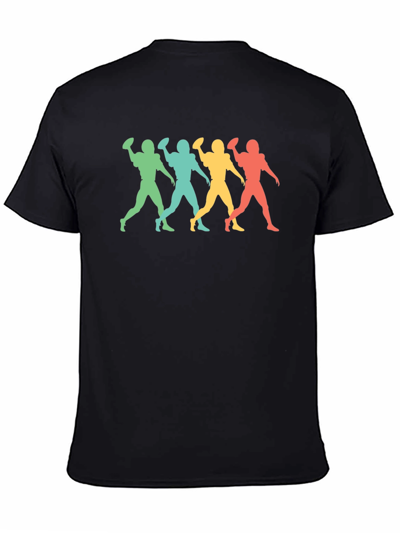 Black Retro Football Player Graphic Tee view 4
