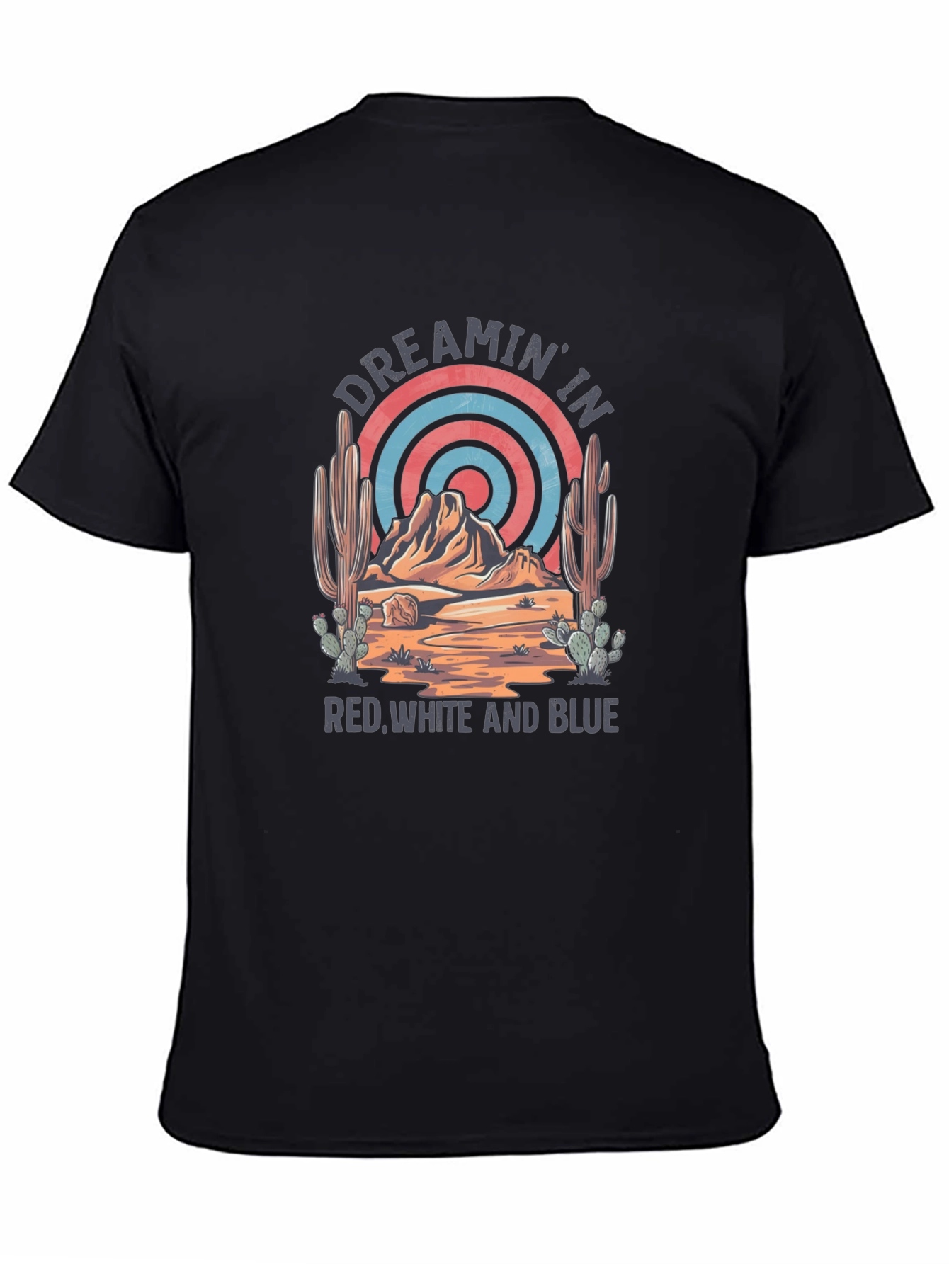 Black Dreamin' In Red White And Blue Graphic Tee view 4