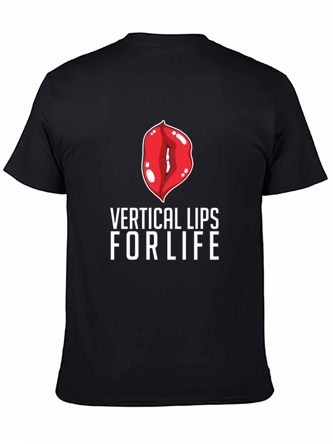 Black Vertical Lips For Life Graphic Tee view 4