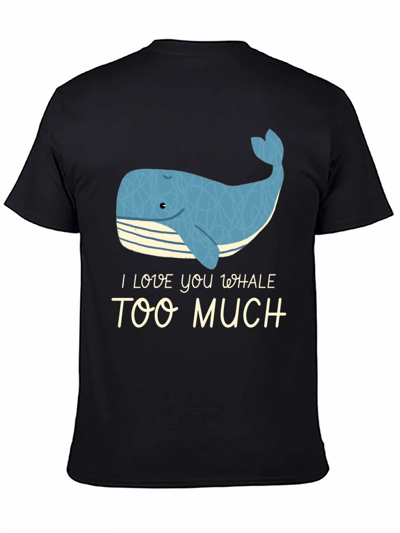 Black I Love You Whale Too Much - Novelty Graphic T-Shirt view 4