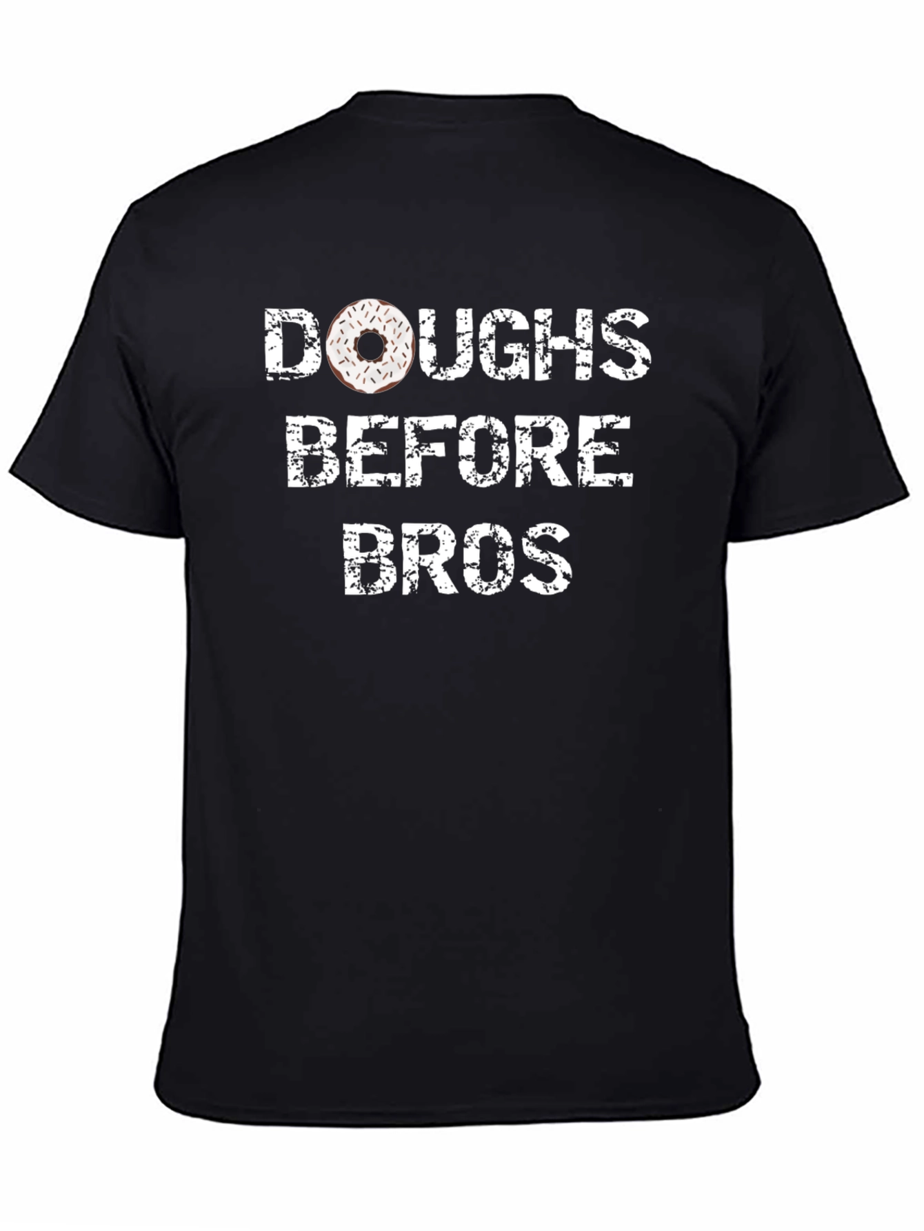 Black Doughs Before Bros Funny Donut T-Shirt view 4
