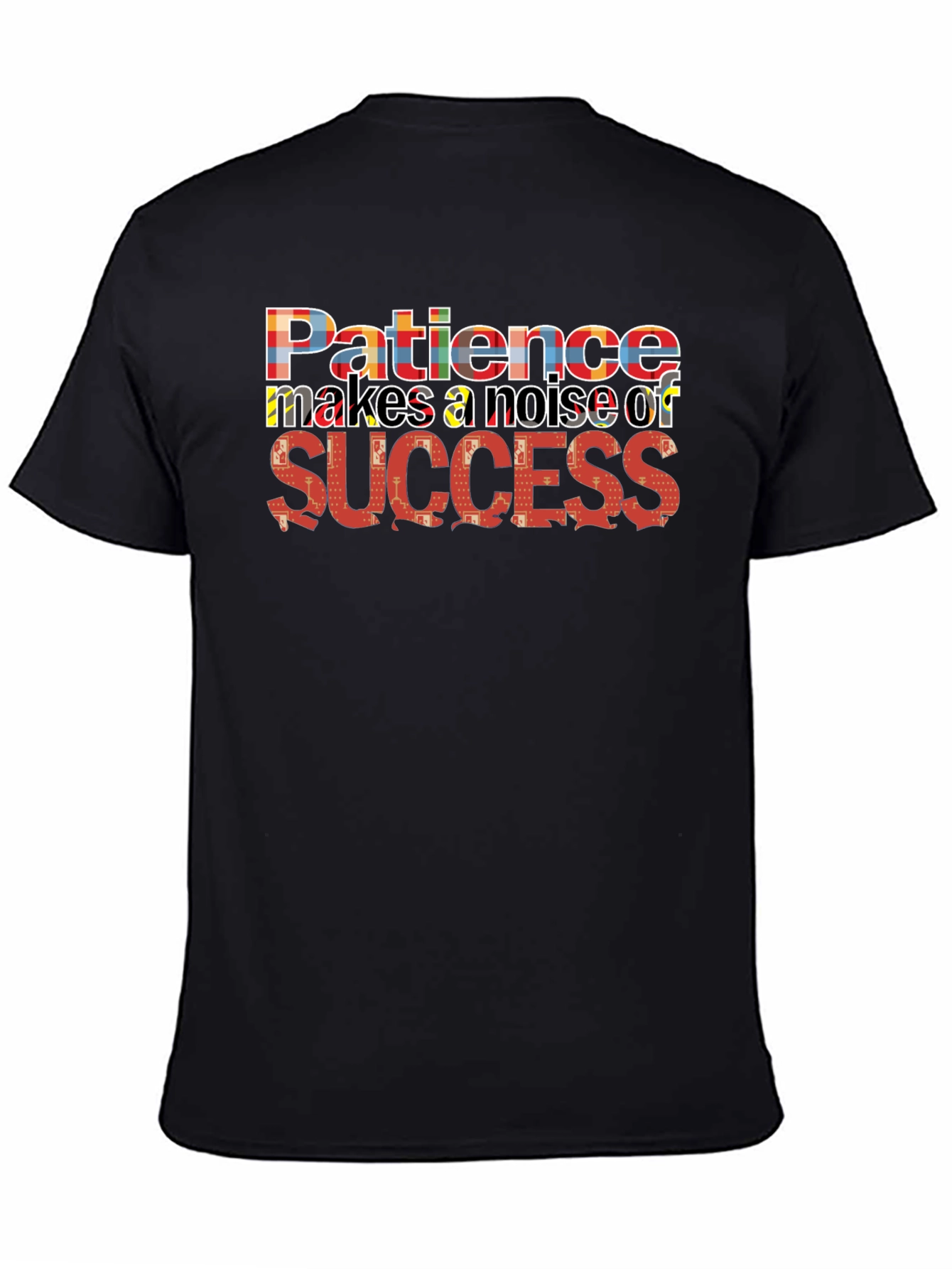 Black Patience Success Graphic Black T-Shirt view 4