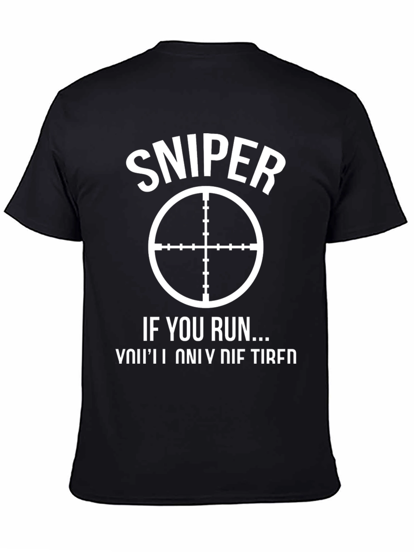 Black Sniper Graphic T-Shirt - Funny Slogan Tee view 4