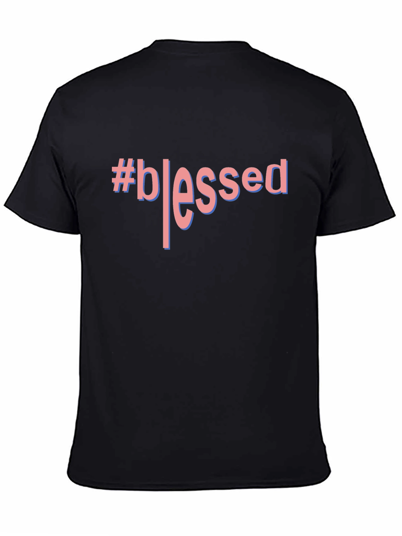 Black #Blessed Graphic T-Shirt - Black Crew Neck Tee view 4