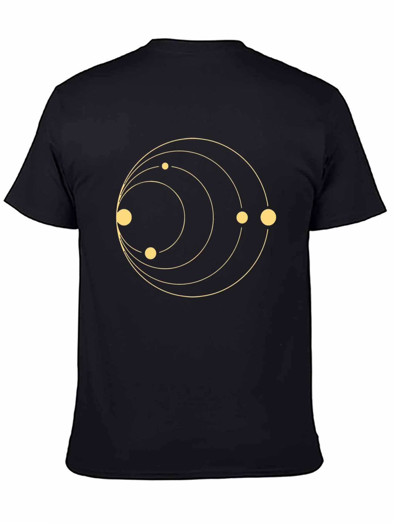 Black Planetary Orbit Graphic T-Shirt - Black view 4
