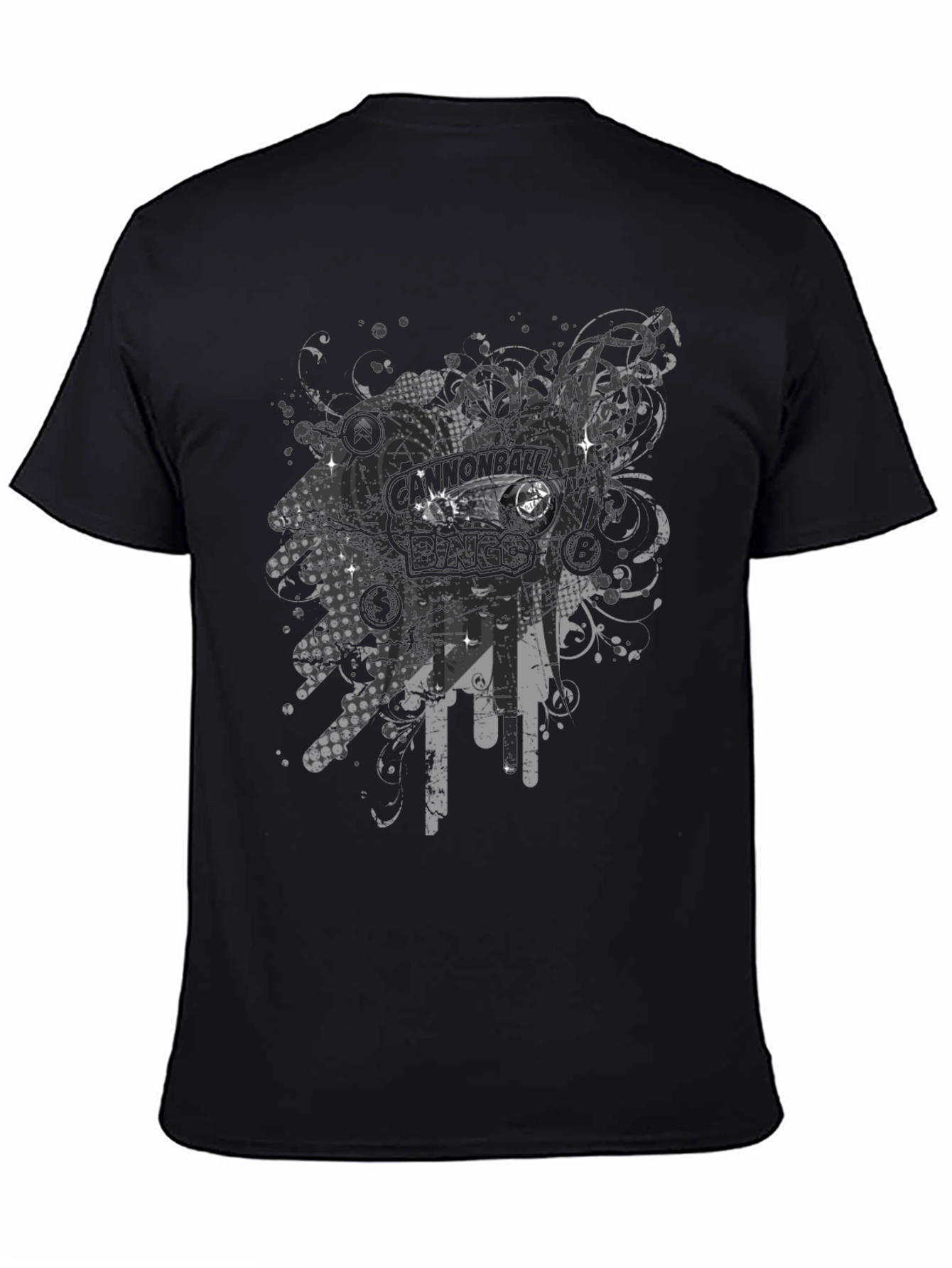 Edgy Bingo Graphic Black Tee - 4