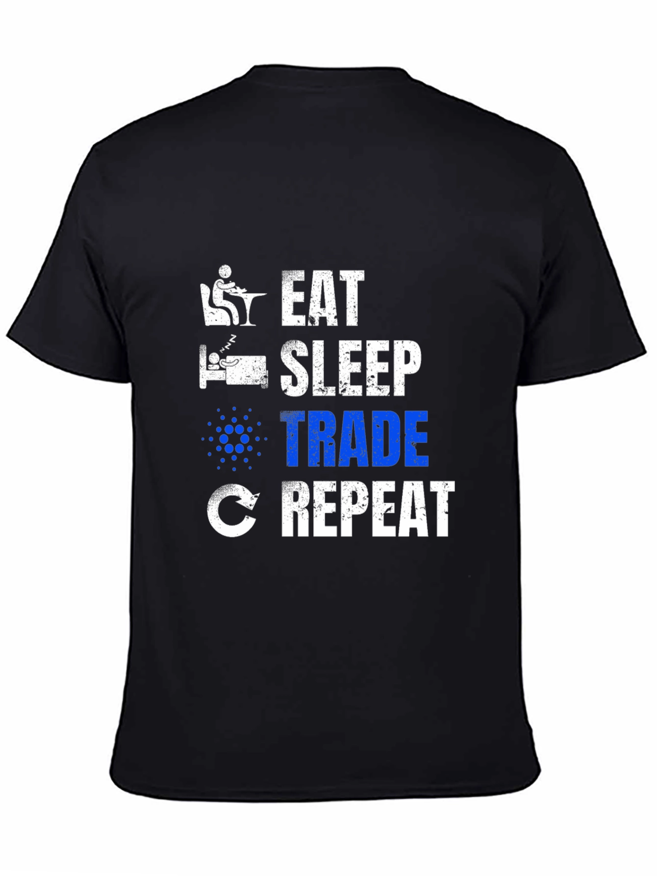 Black Eat Sleep Trade Repeat Crypto T-Shirt view 4