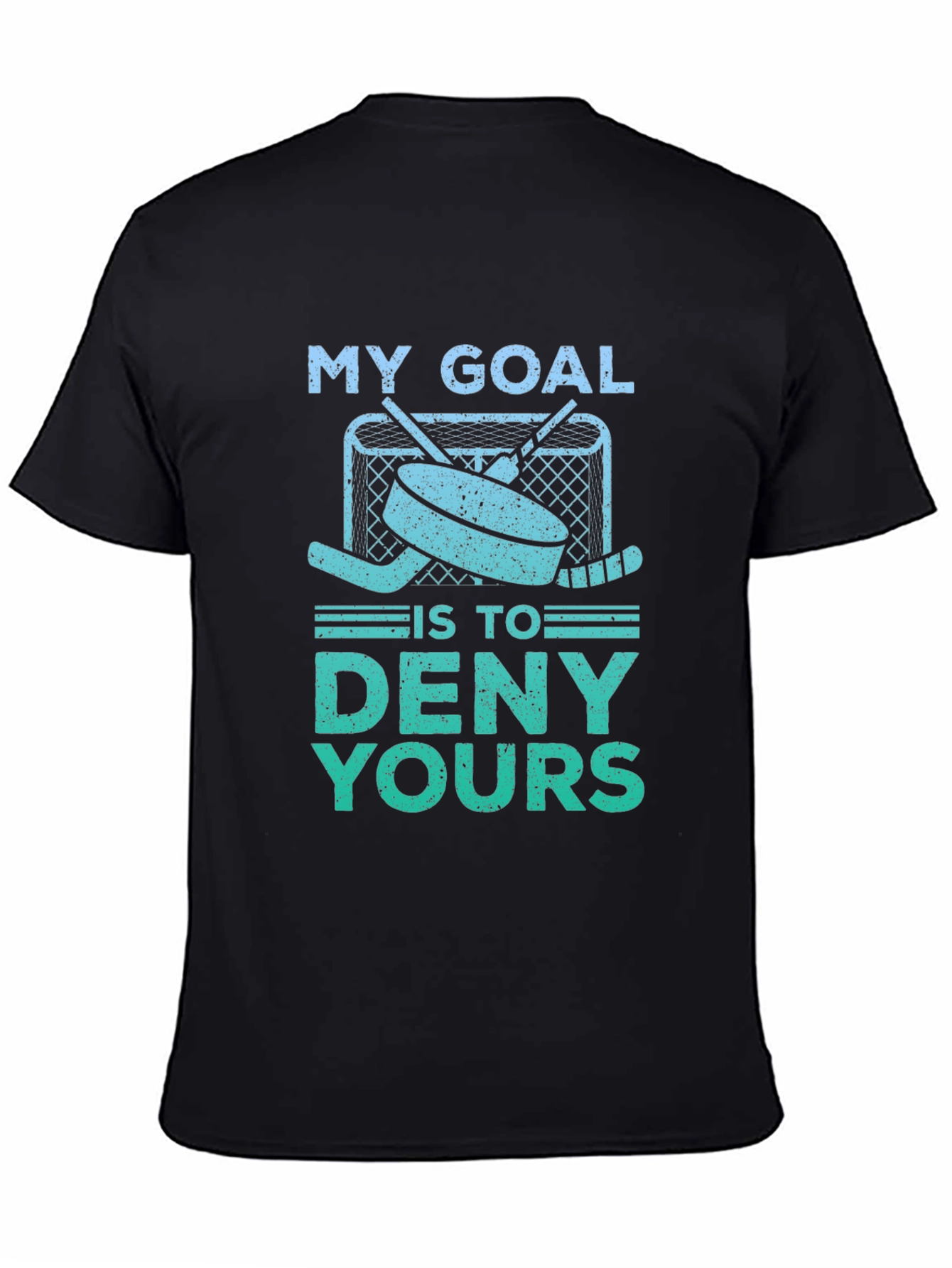 Black Hockey Goal T-Shirt - Deny Yours! view 4