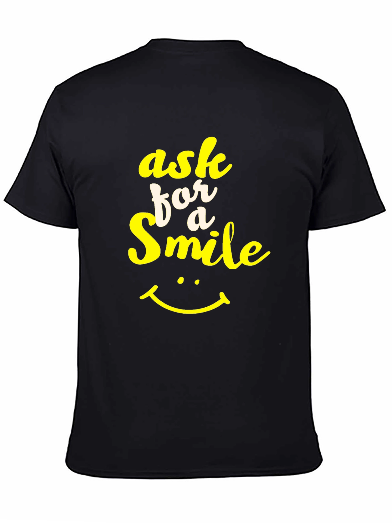 Black Ask for a Smile Graphic Tee - Black view 4