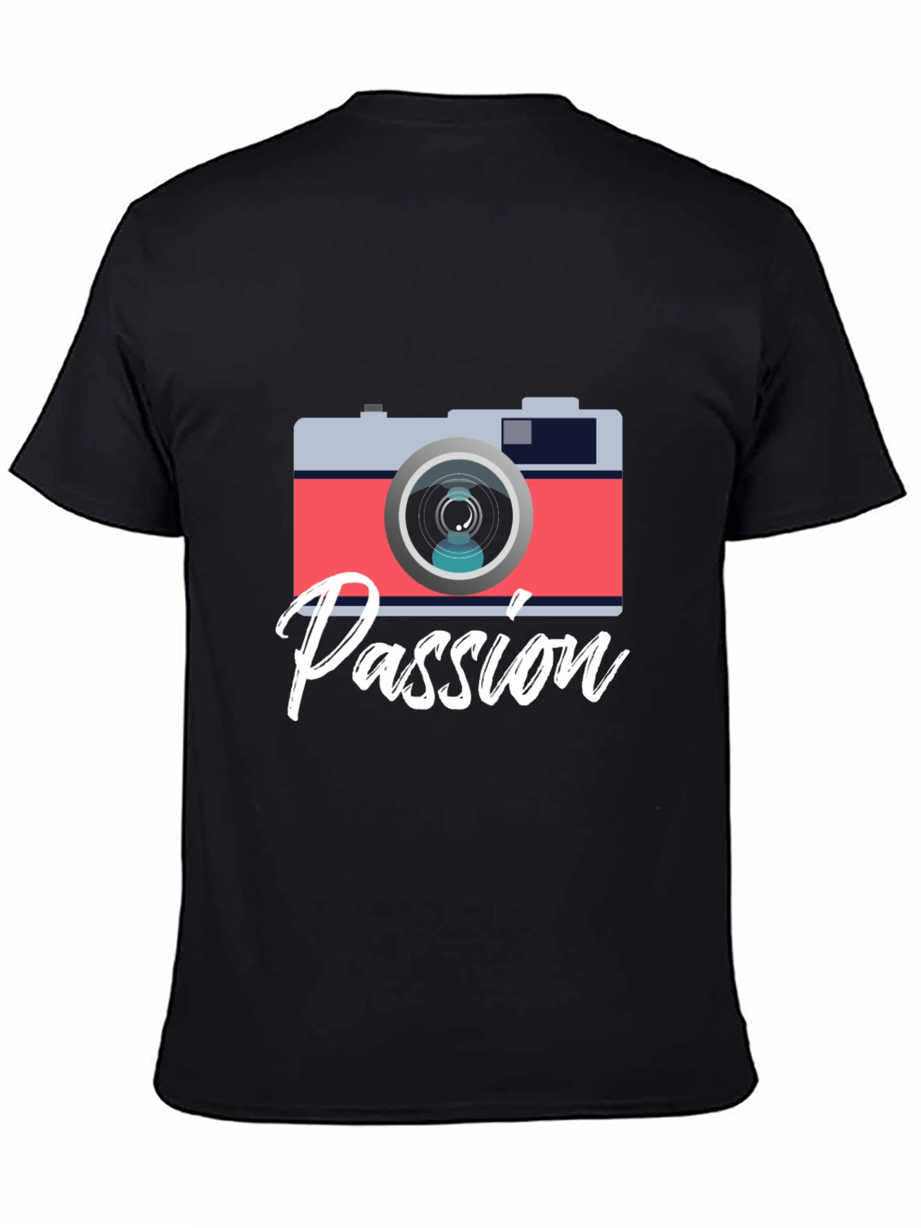 Black Passion Camera Graphic Tee - Photography Lover Shirt view 4