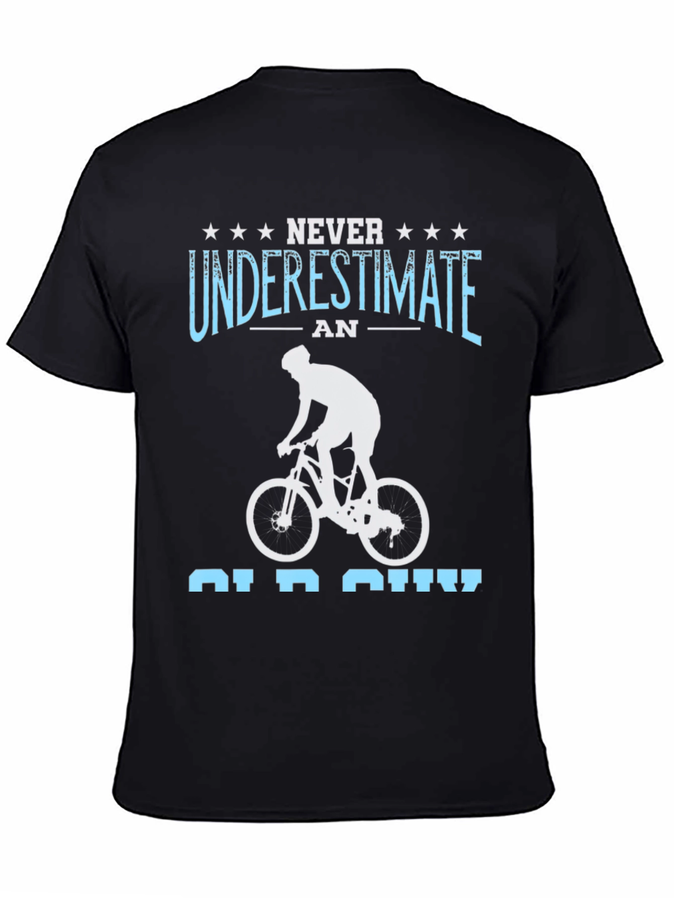 Black Never Underestimate An Old Guy Cycling T-Shirt view 4