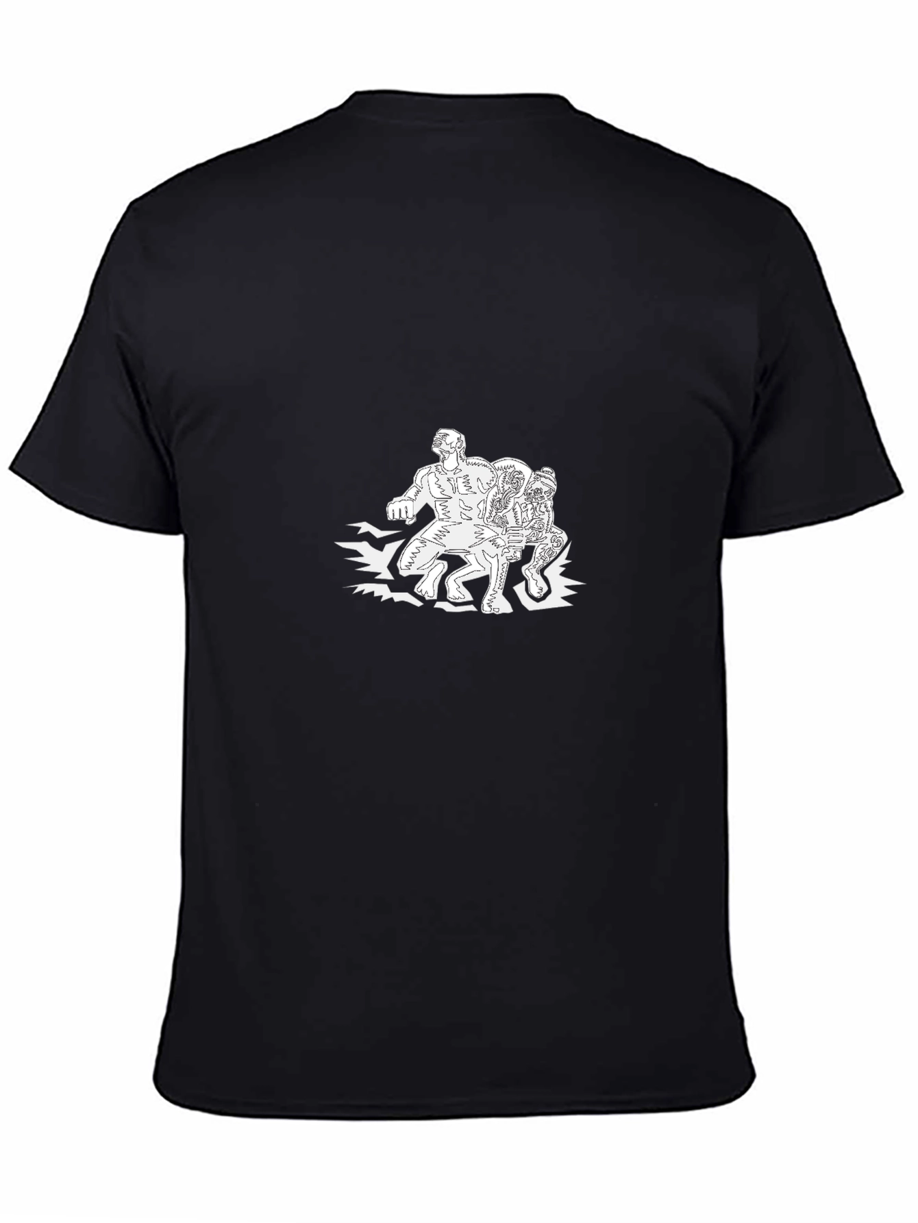 Black Graphic Tee: Cartoon Figures view 4