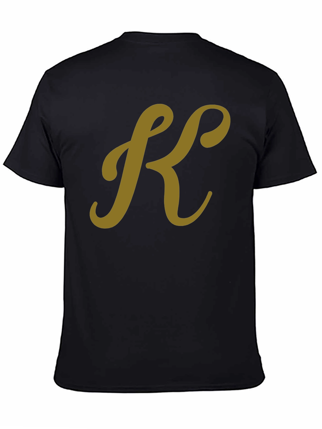 Stylish Black T-Shirt with Gold "K" Initial - 4