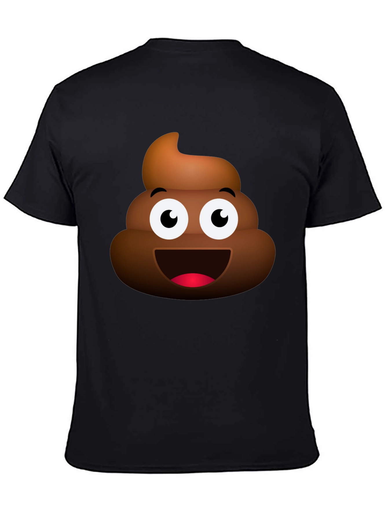 Black Emoji Poop Graphic T-Shirt - Mens Crew Neck Tee view 4