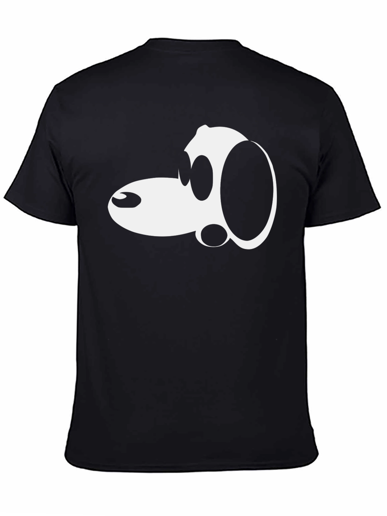 Black Cartoon Dog Graphic Black T-Shirt - Casual Style view 4