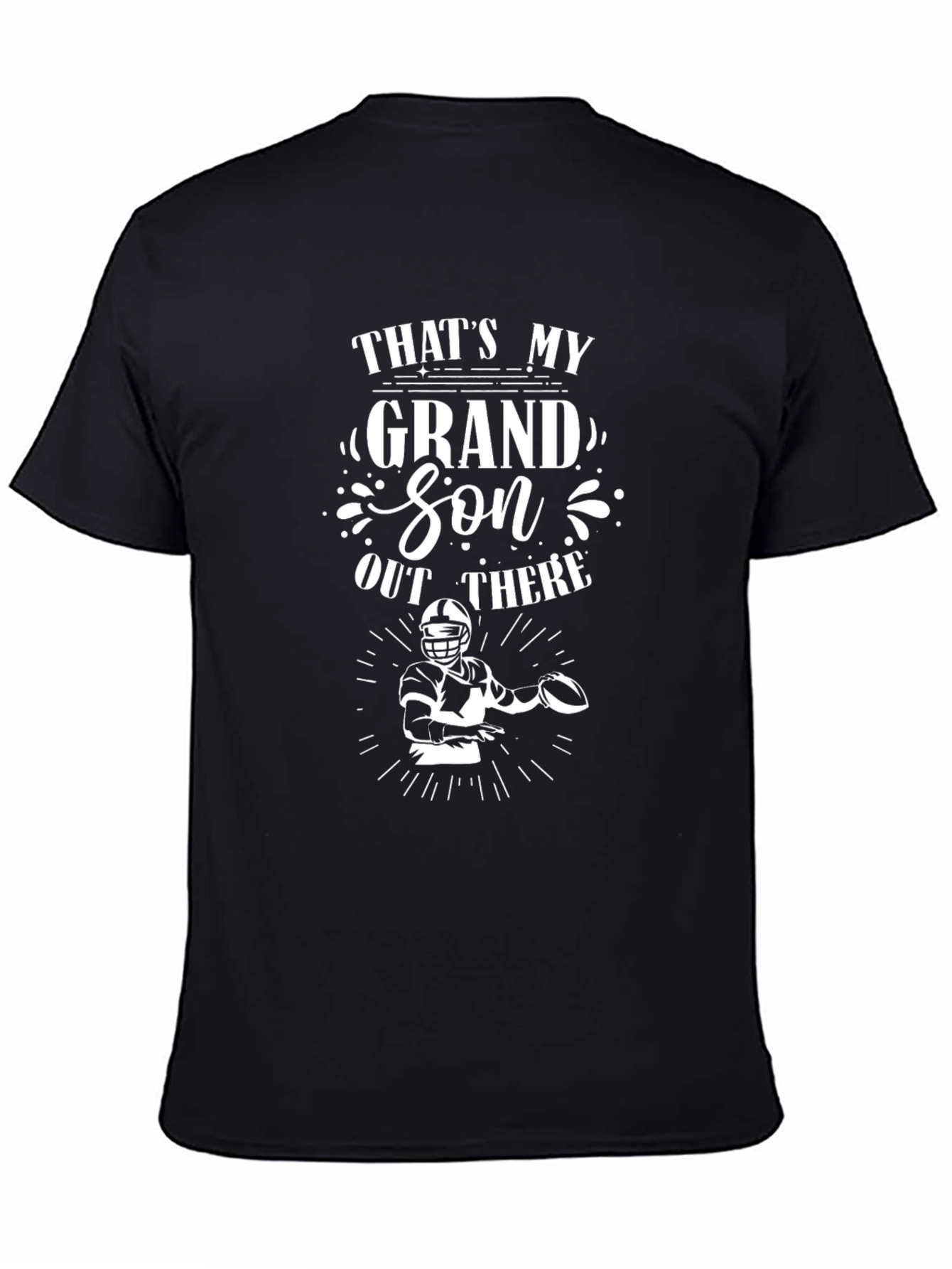 Black That's My Grandson Out There Football T-Shirt view 4