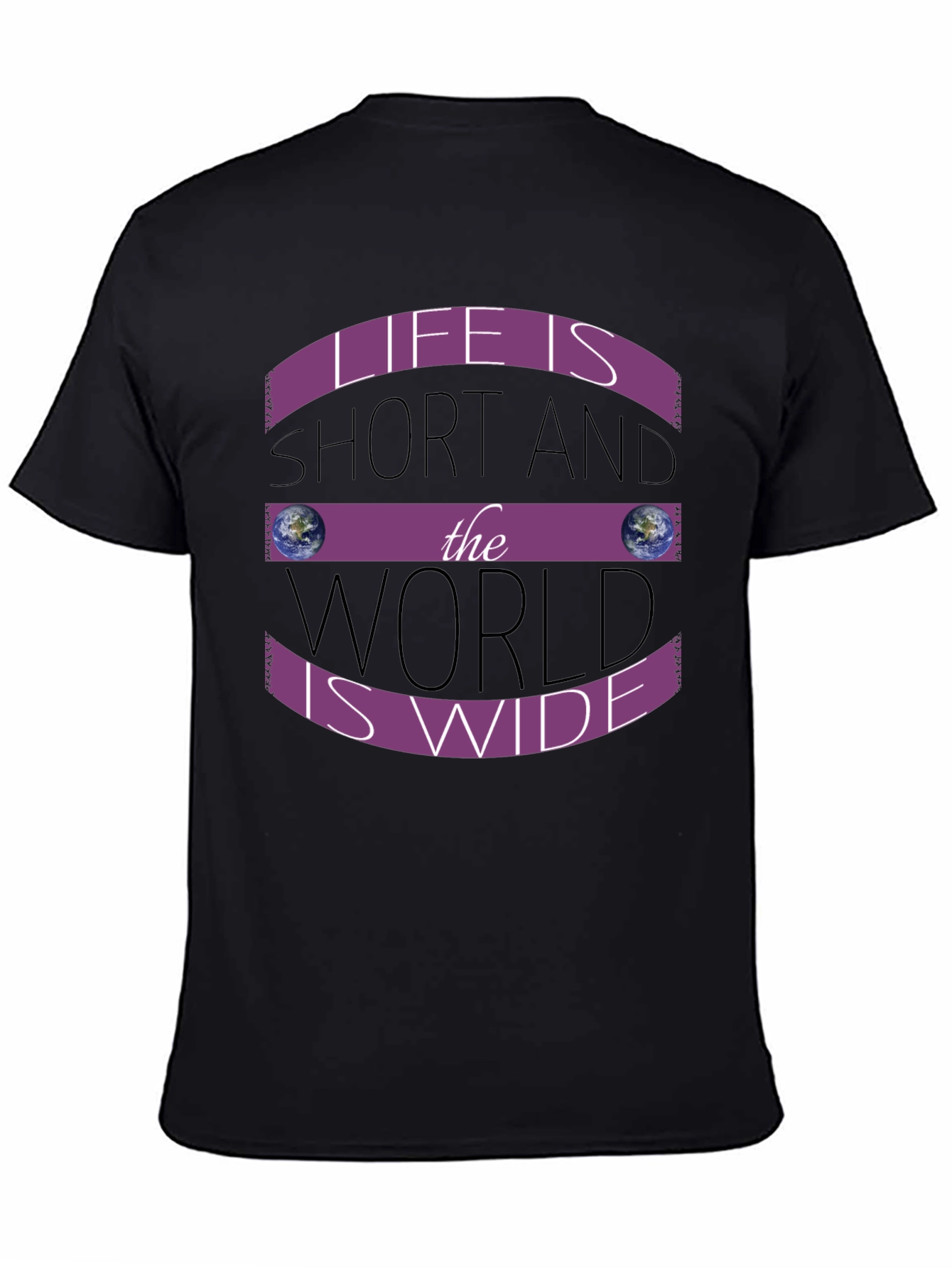 Black Life is Short World is Wide T-Shirt view 4
