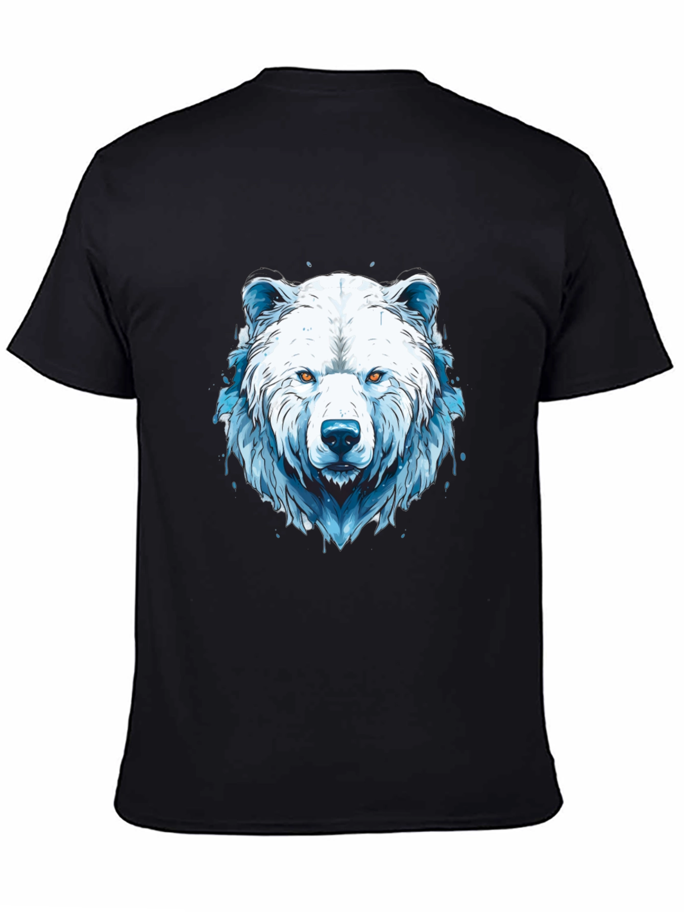 Black Cool Graphic Tee - Polar Bear Design view 4