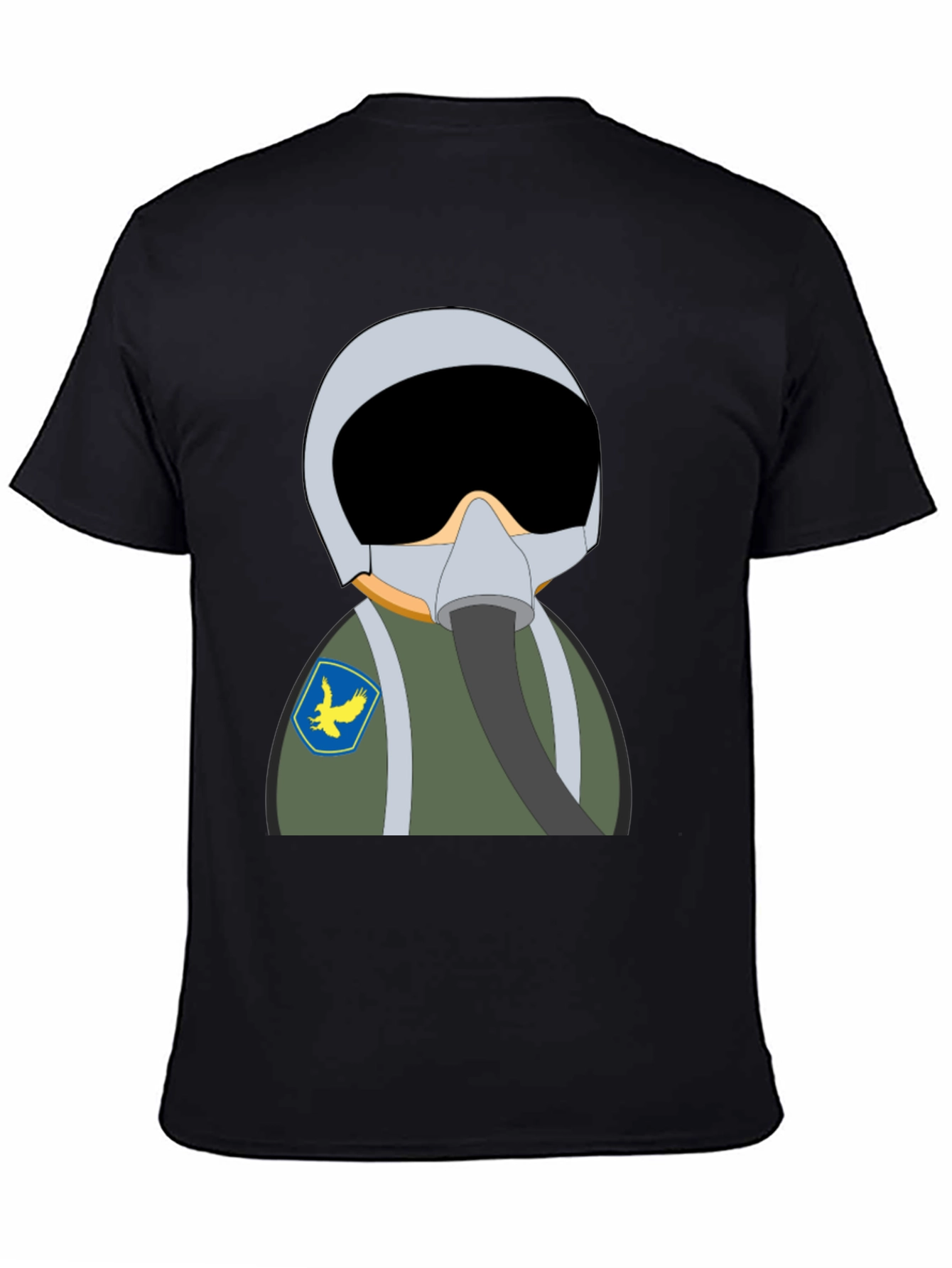 Black Pilot Cartoon T-Shirt view 4