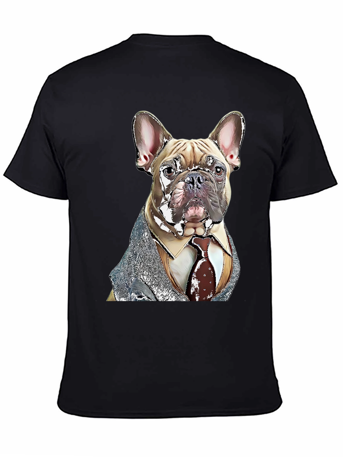 Black Dog in Suit Graphic T-Shirt - Unique Design view 4
