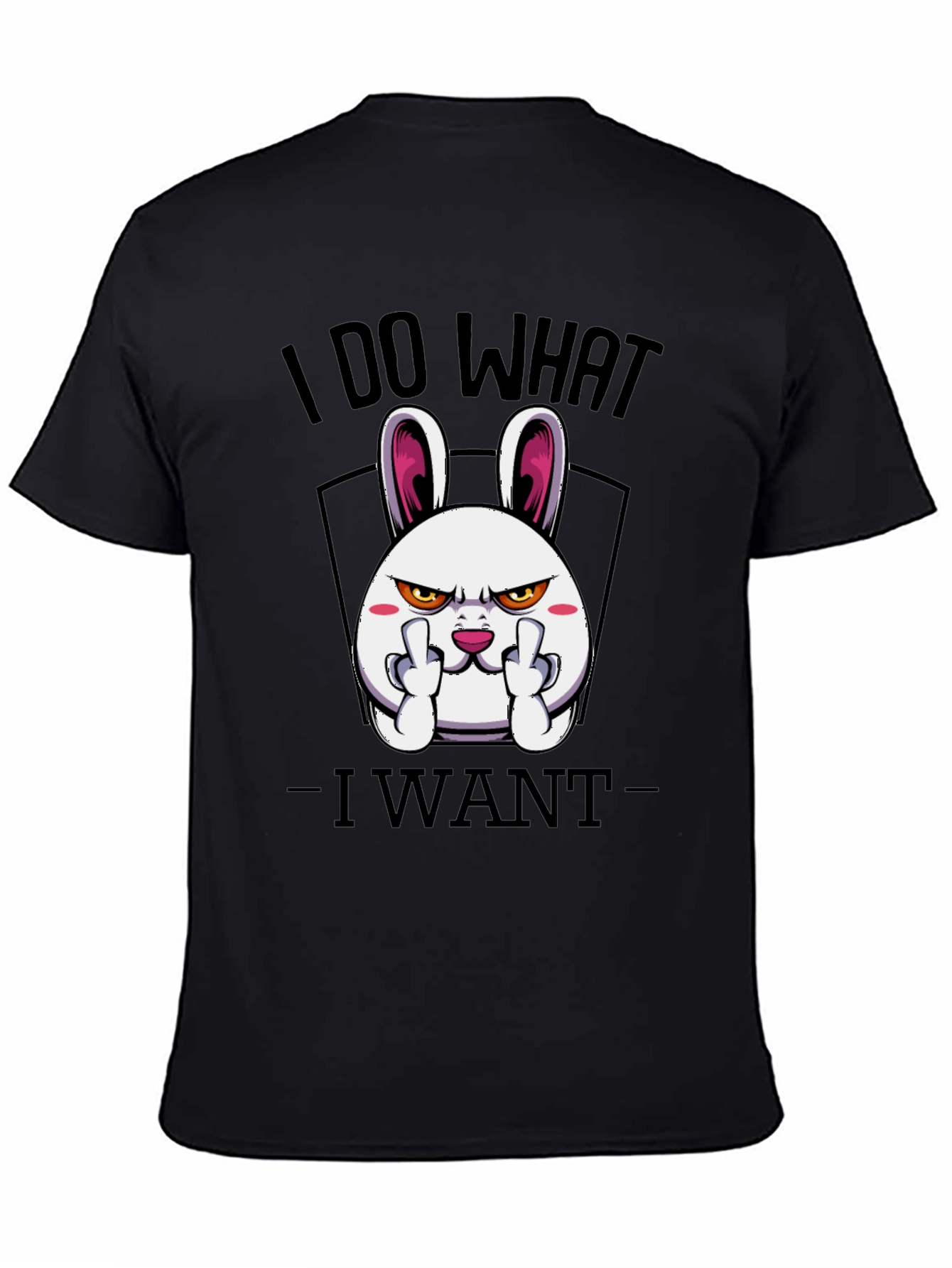 Black I Do What I Want Funny Bunny Graphic Tee view 4