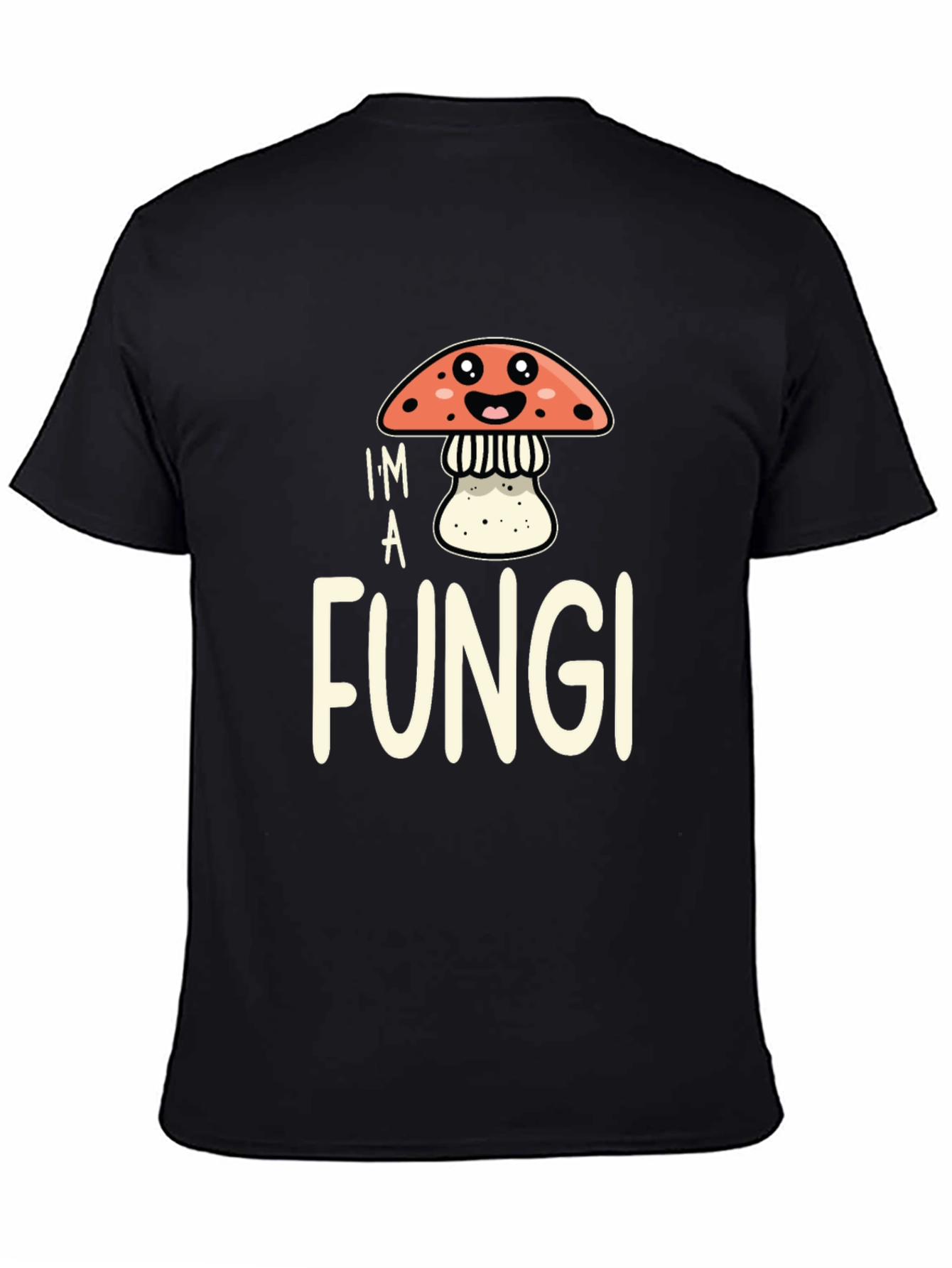 Black I'm a Fungi T-Shirt Funny Mushroom Graphic Tee view 4