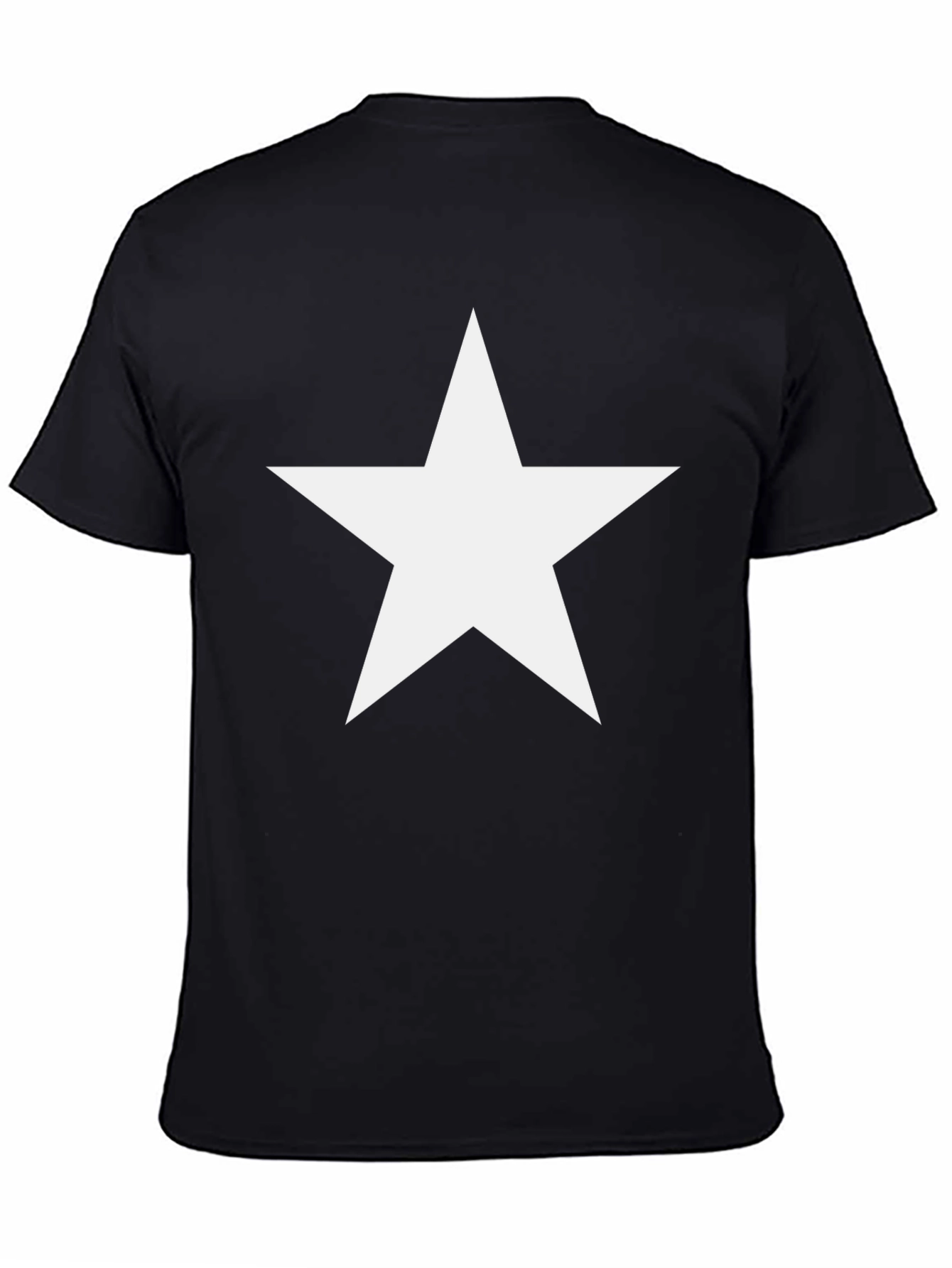 Black Bold Star Graphic Tee - Classic Black Cotton Shirt view 4