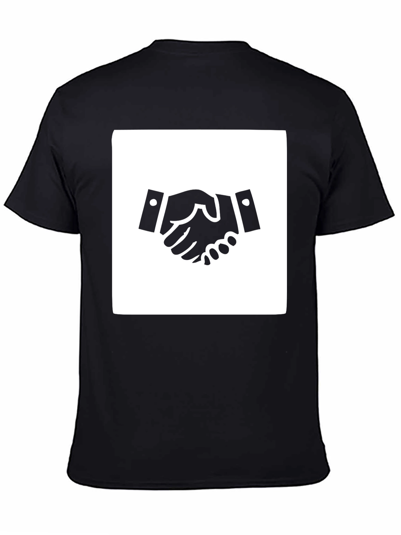Black Handshake Graphic Tee - Black Cotton Blend Casual Shirt view 4