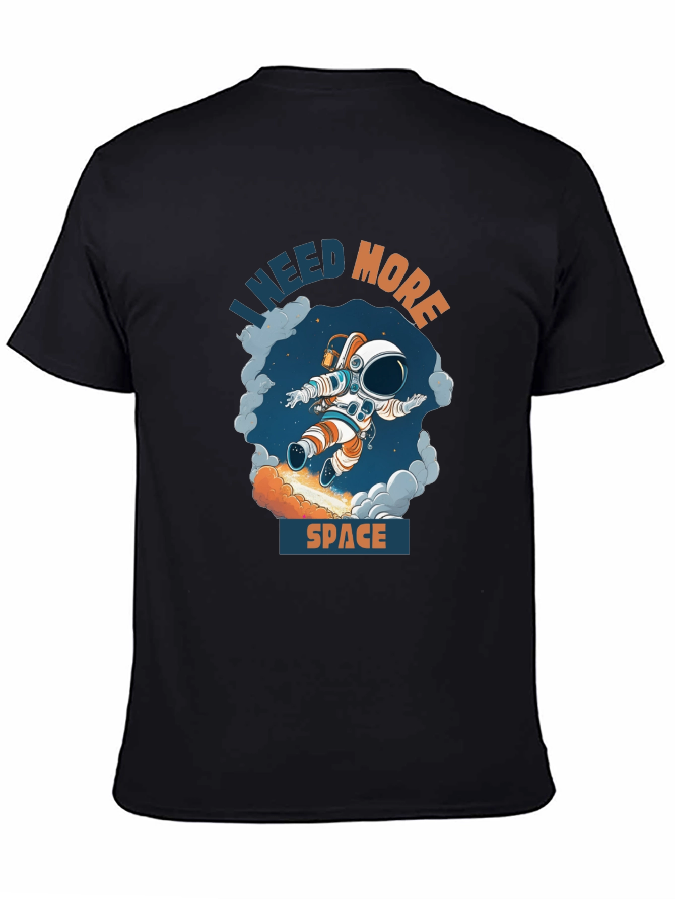 Black I Need More Space T-Shirt - Astronaut Design view 4