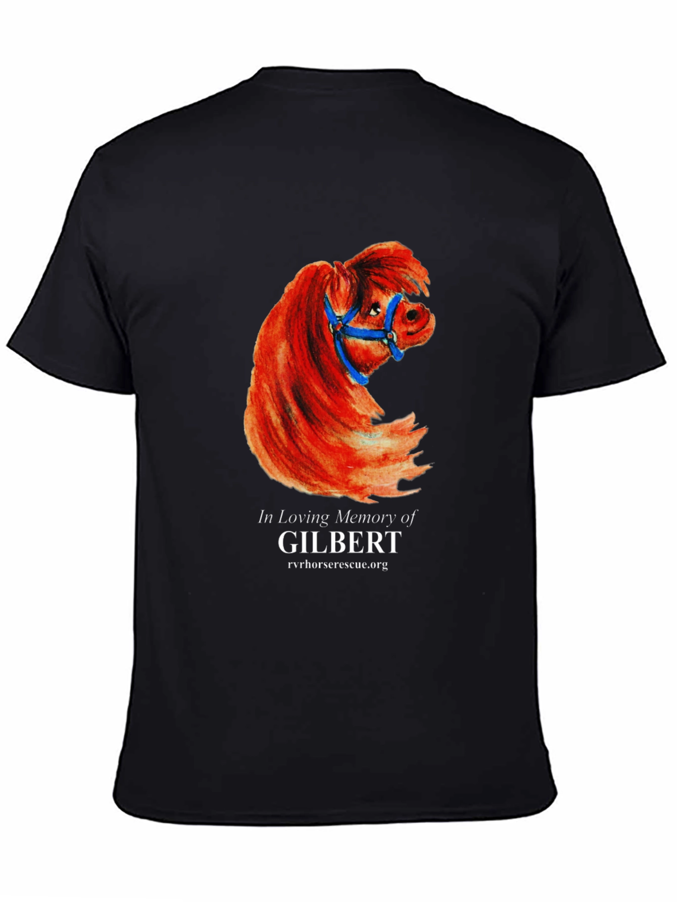 Black Gilbert Horse Memorial T-Shirt view 4