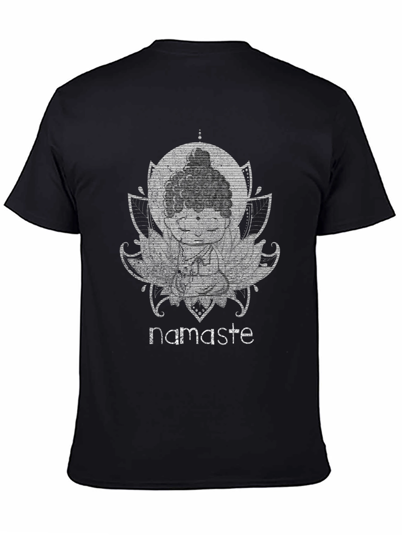 Black Namaste Buddha Graphic T-Shirt view 4