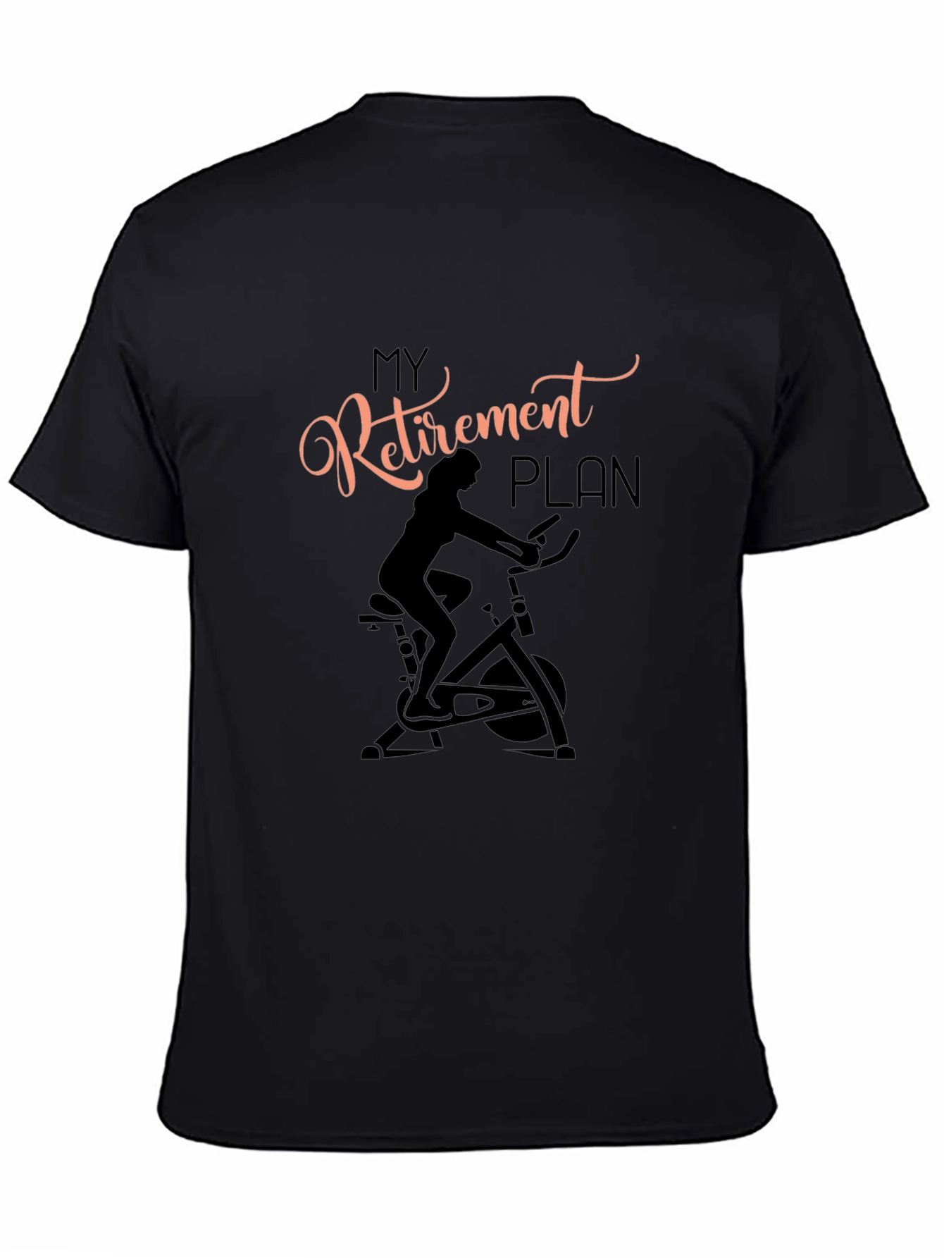 Black Retirement Plan Cycling T-Shirt view 4