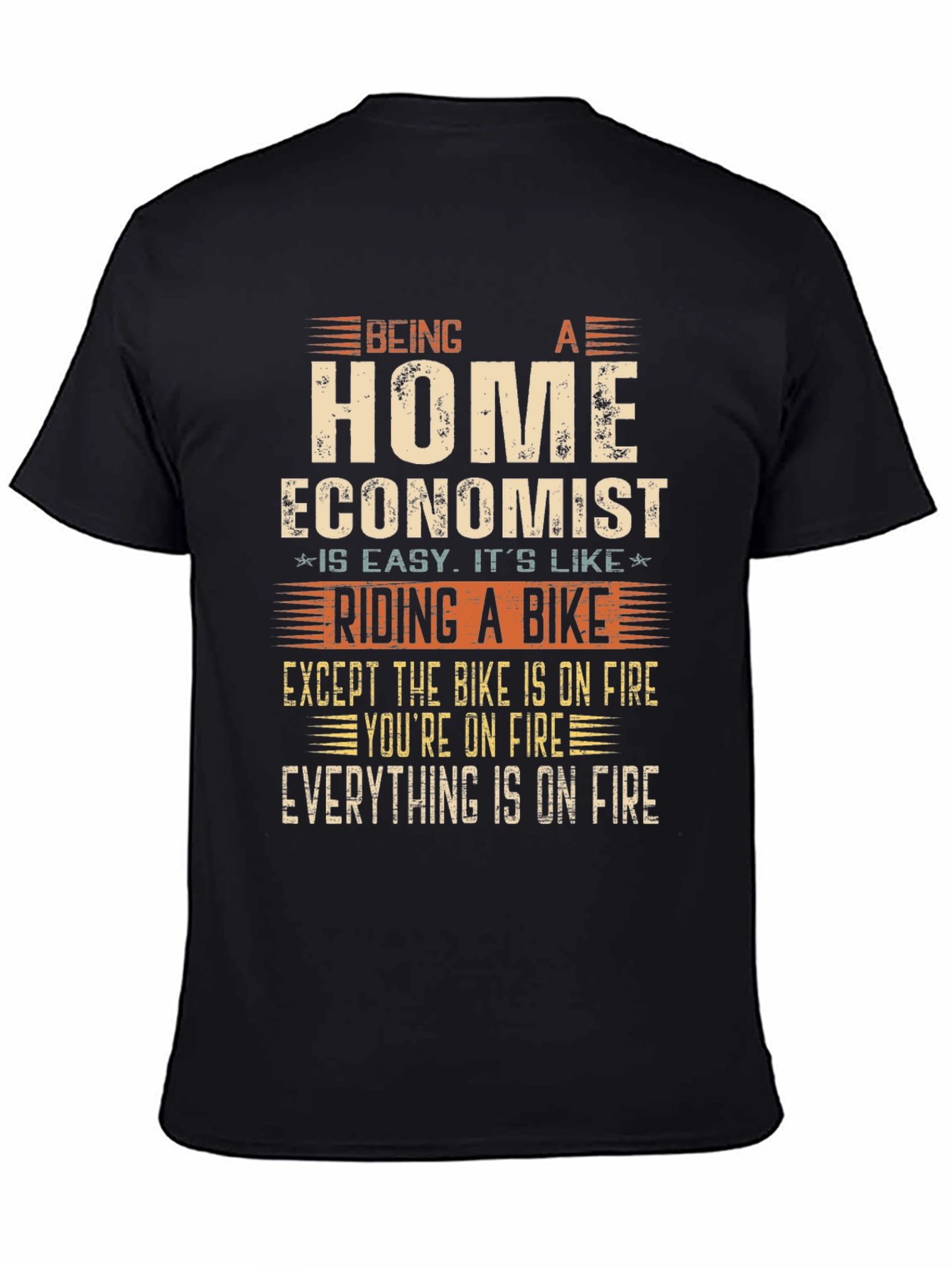 Black Home Economist On Fire T-Shirt view 4