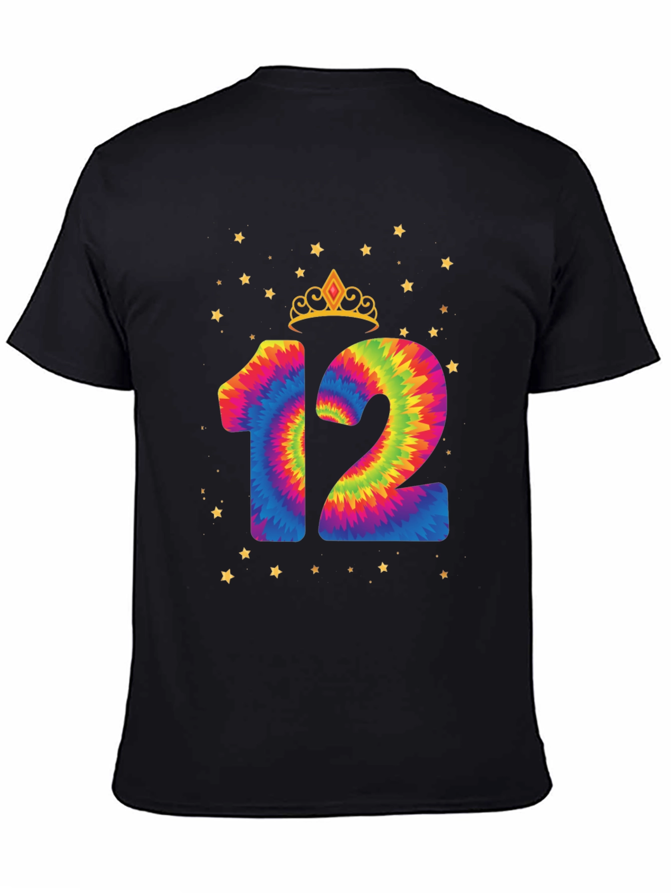 Black Tie Dye 12th Birthday Tee view 4