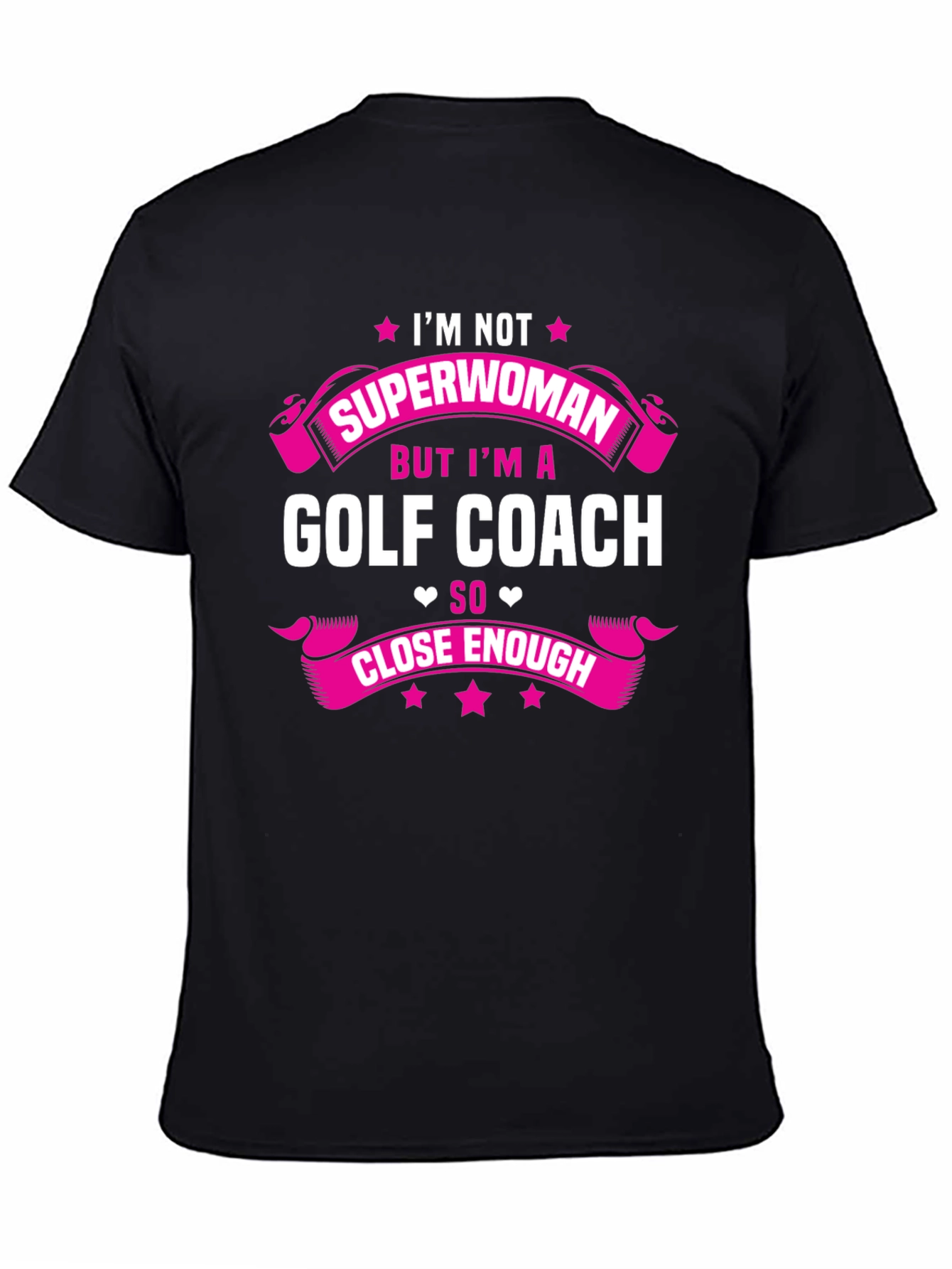 Black Golf Coach Superwoman Graphic T-Shirt view 4