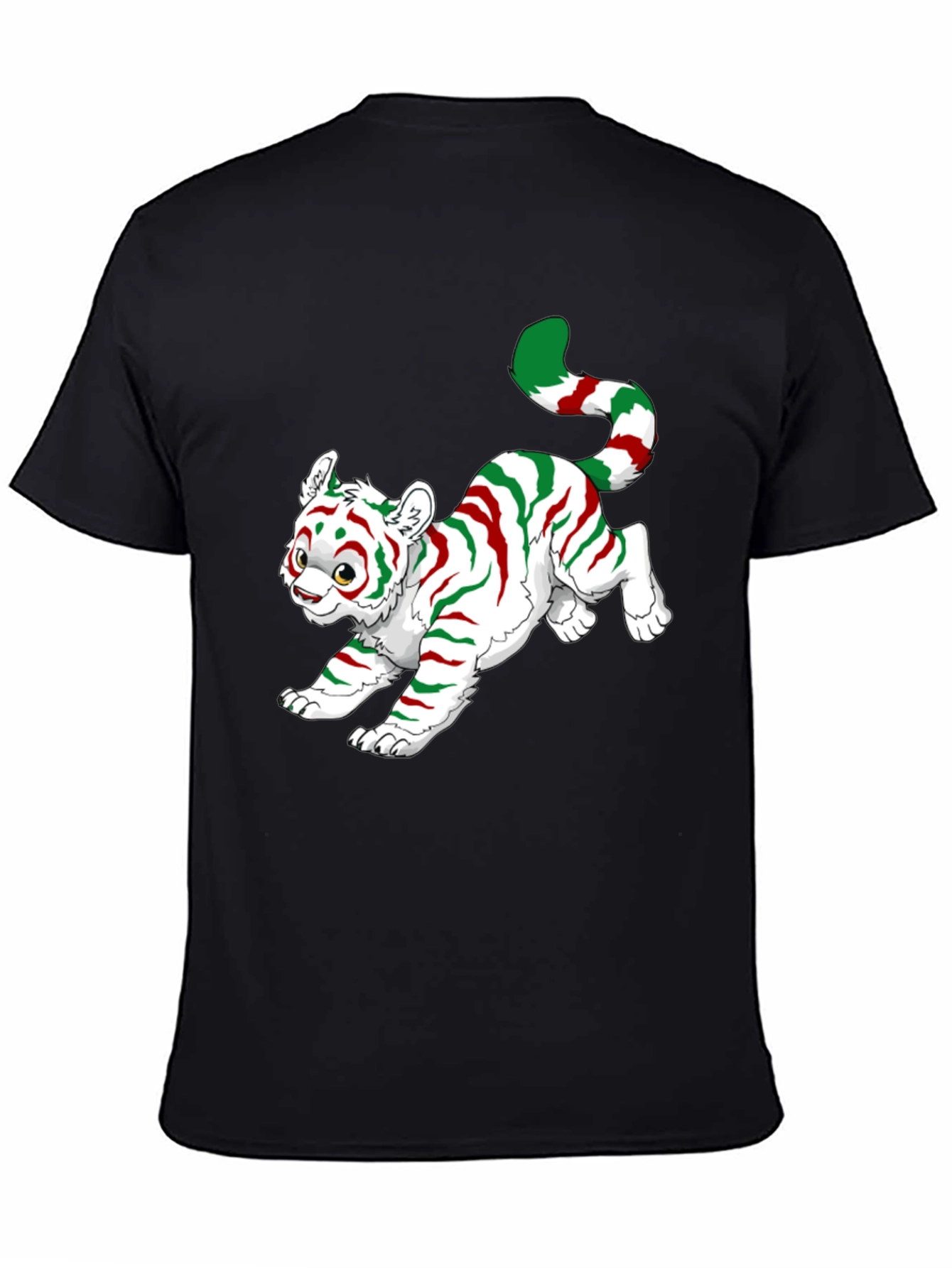 Black Festive Tiger Graphic Tee view 4