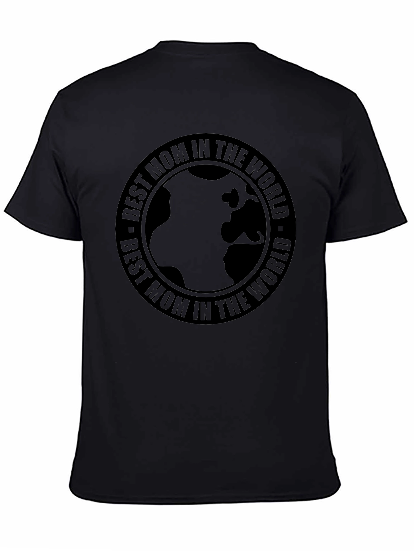 Black Best Mom in the World Black Graphic T-Shirt view 4