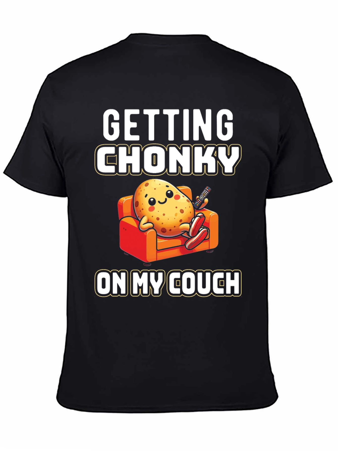 Black Getting Chonky Potato Couch T-Shirt view 4