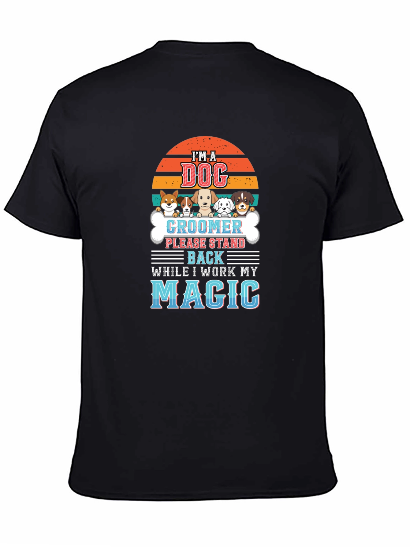 Black Dog Groomer Magic T-Shirt - Pet Lover Tee view 4