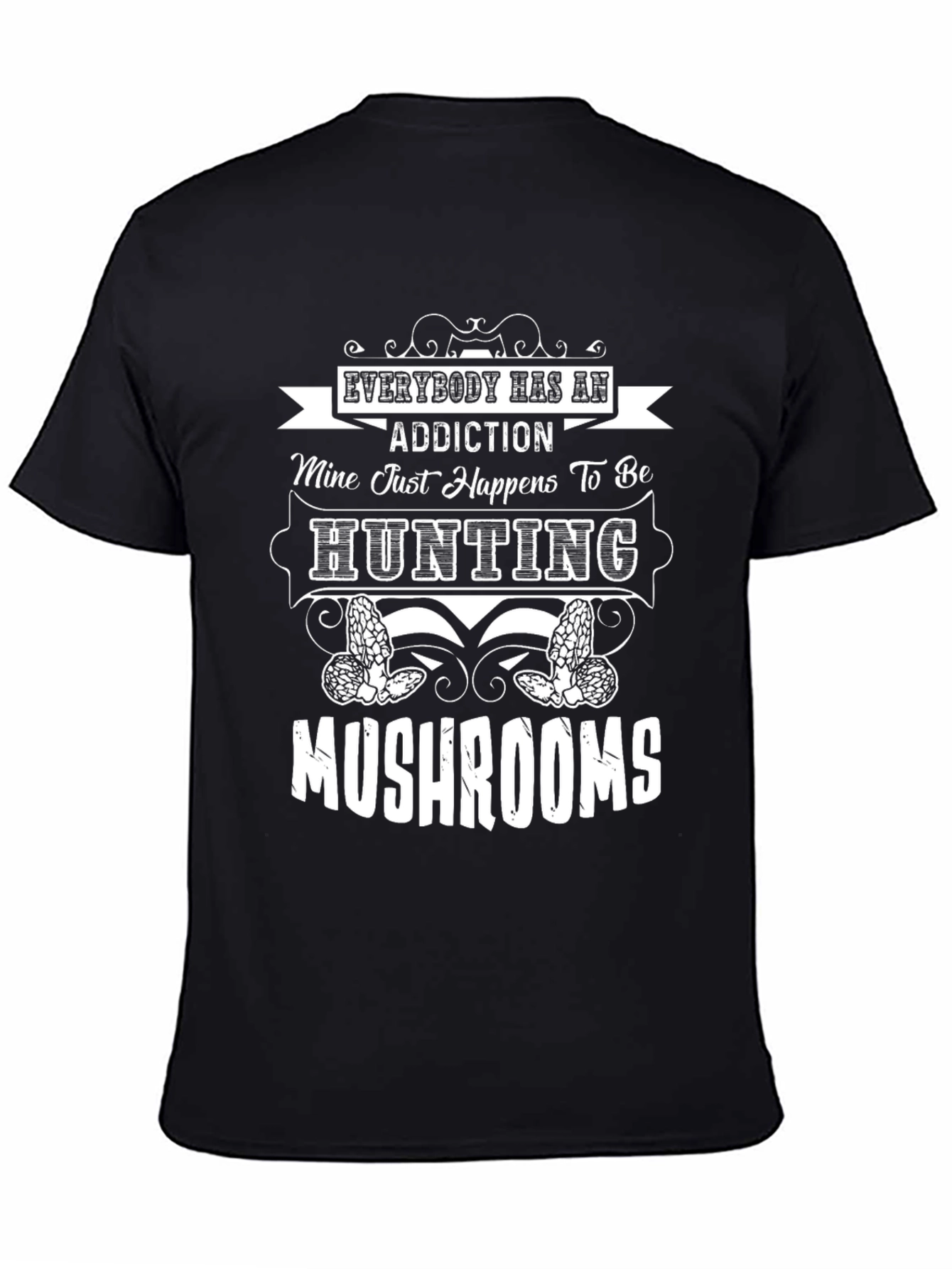 Black Hunting Mushrooms T-Shirt view 4