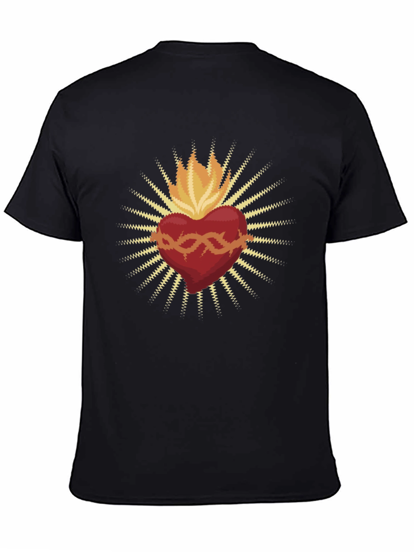 Black Sacred Heart Graphic Tee - Mens Black T-Shirt view 4