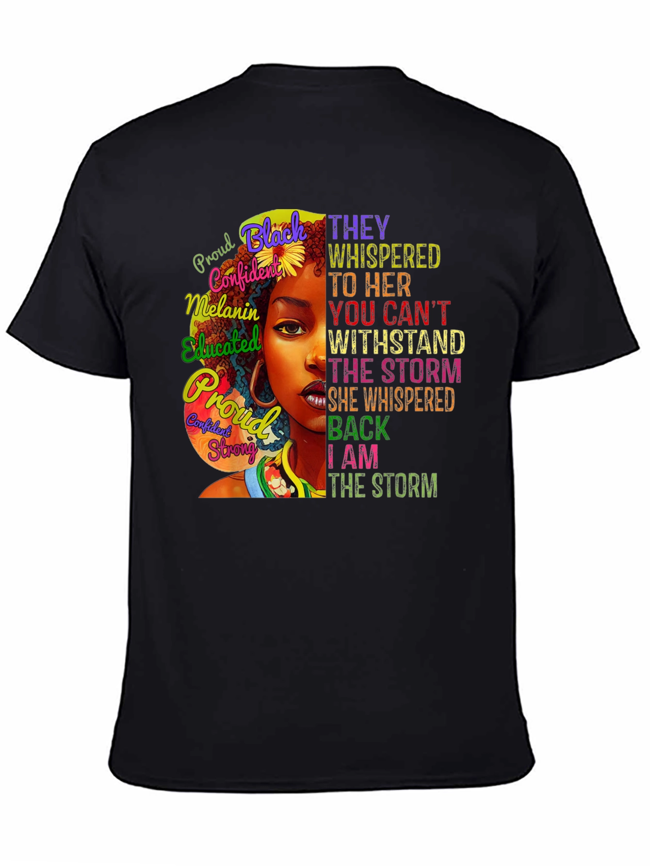 Black Black Woman Empowerment T-Shirt - I am the Storm view 4