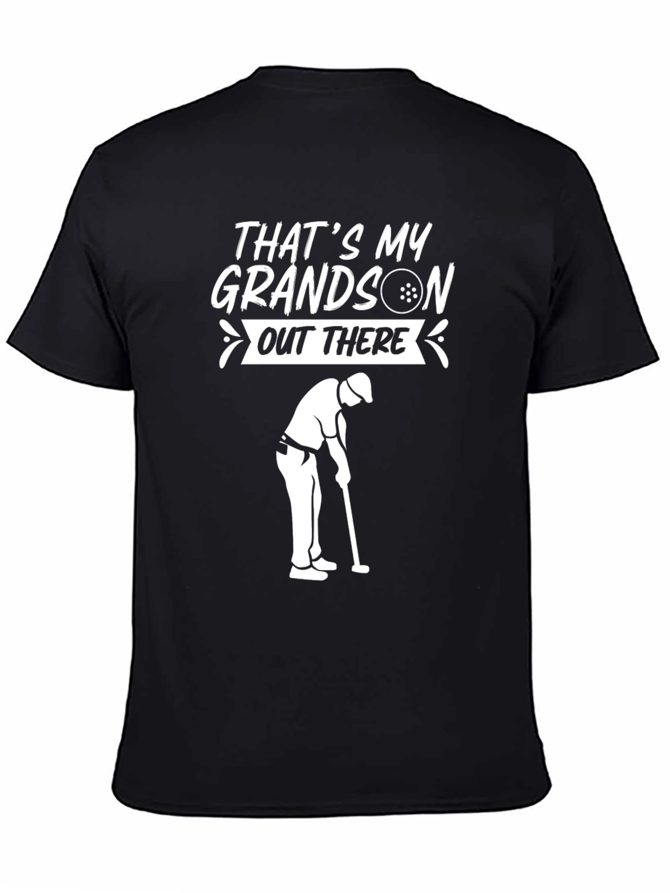Black That's My Grandson Golf T-Shirt view 4