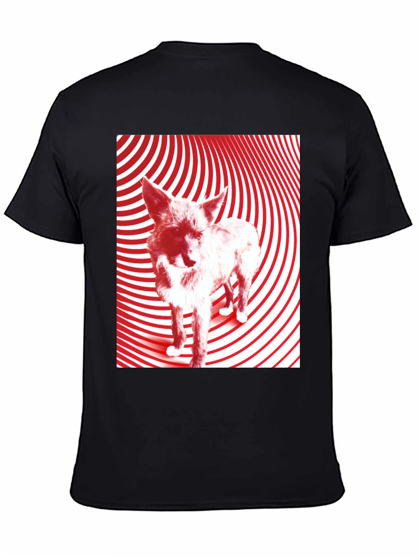 Black Red Wolf Graphic Black T-Shirt view 4