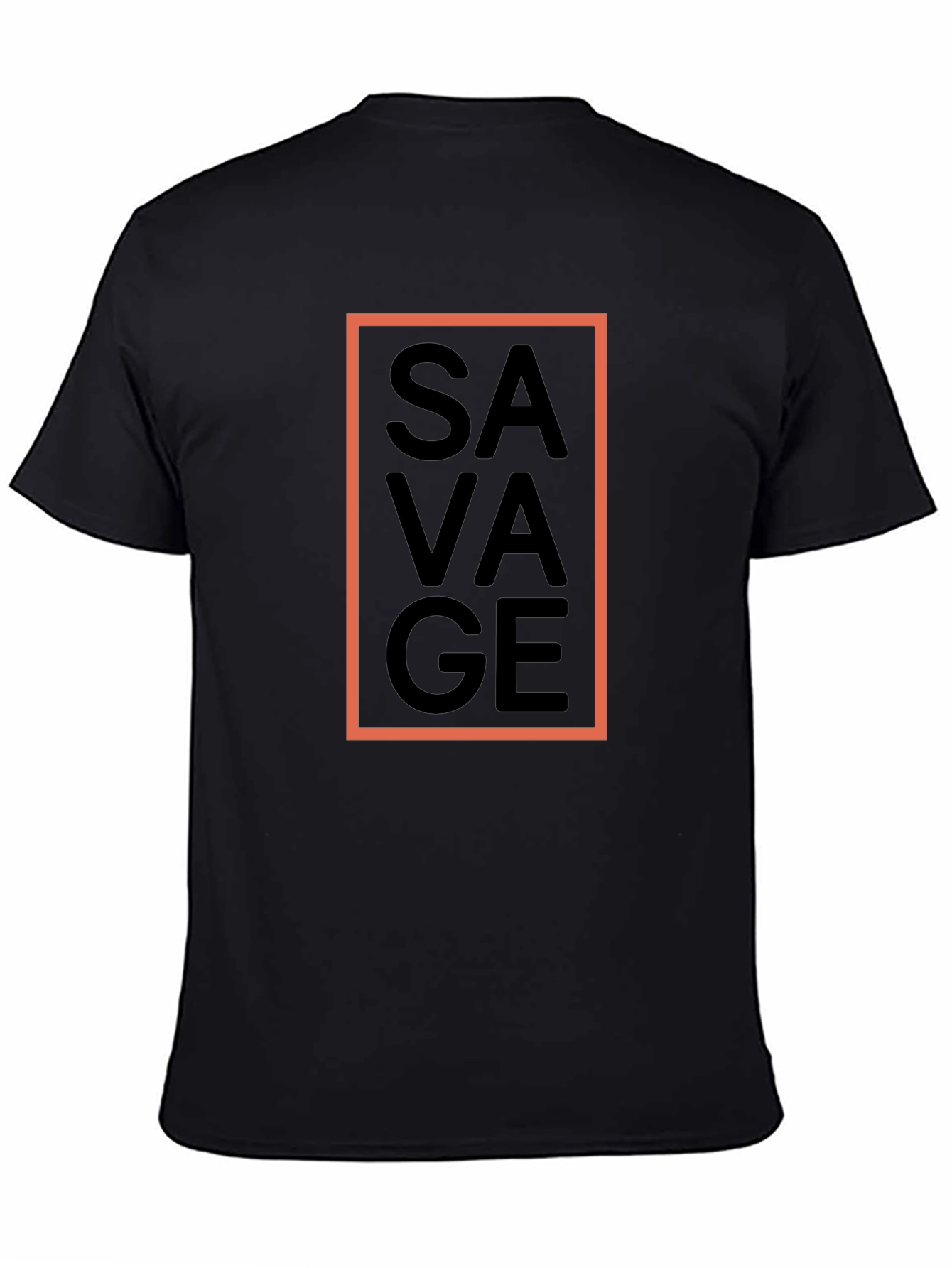 Black Savage Graphic Tee - Black Crew Neck T-Shirt view 4