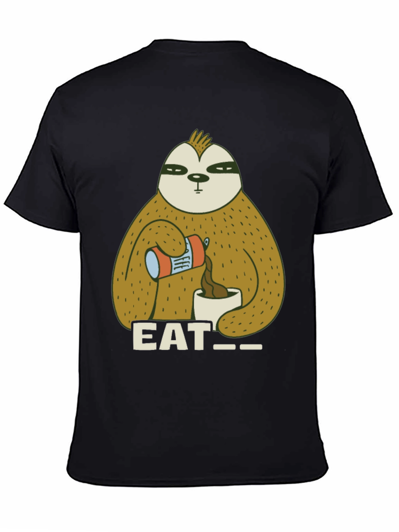 Black Eat Sloth T-Shirt - Funny Coffee Lover Tee view 4