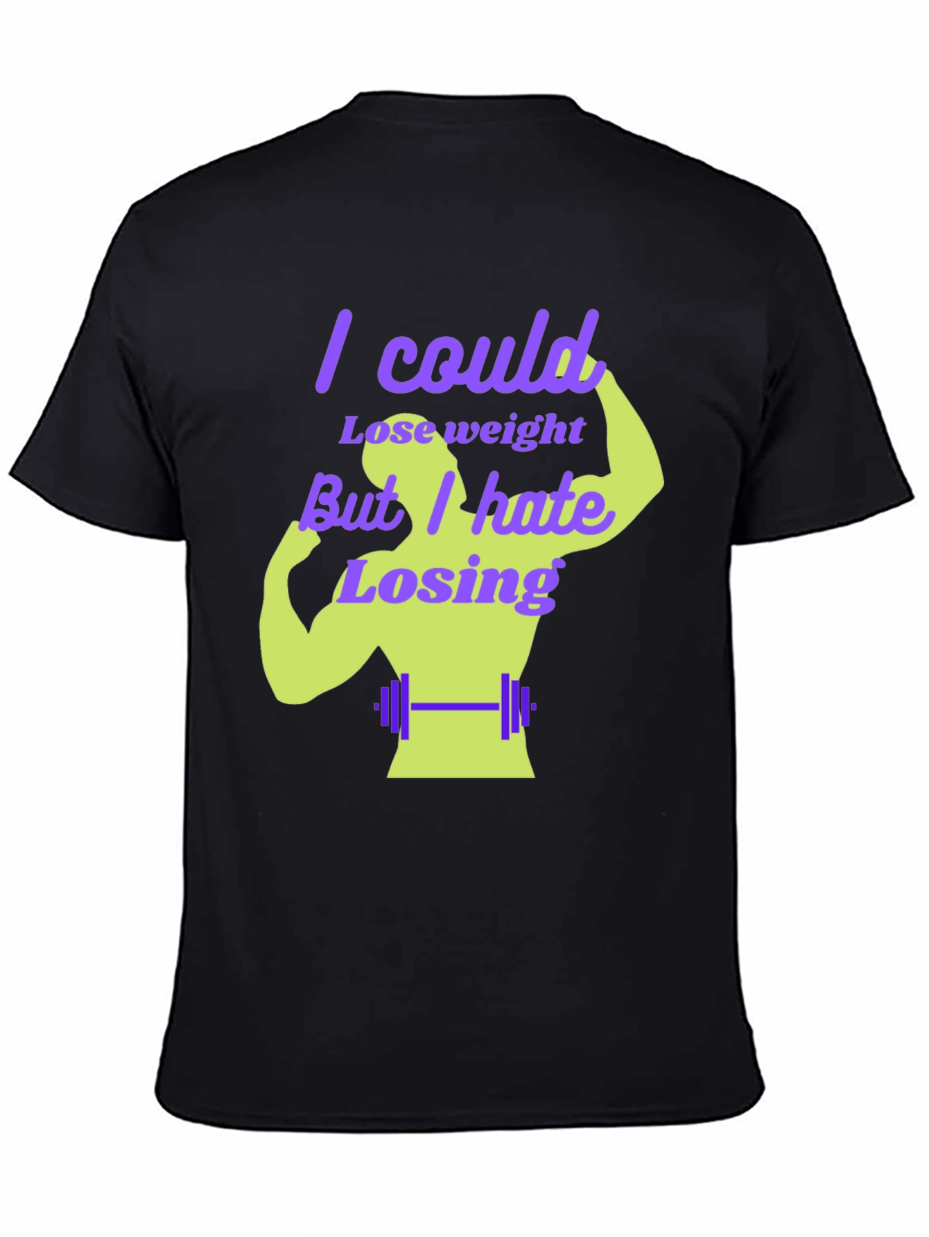 Black Funny Weightlifting T-Shirt - I Could Lose Weight view 4