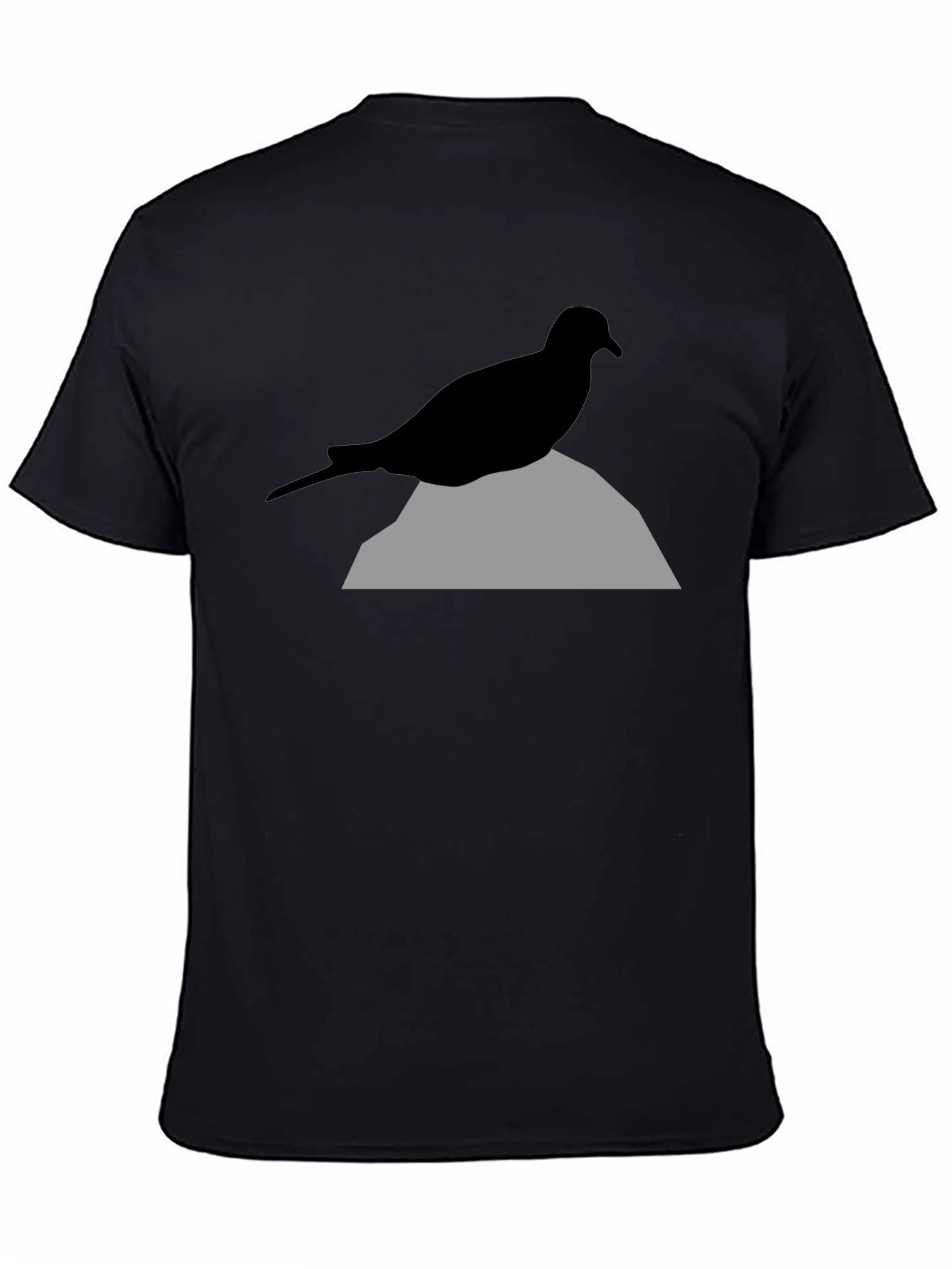 Black Bird on Rock Graphic Tee - Unisex Black T-Shirt view 4