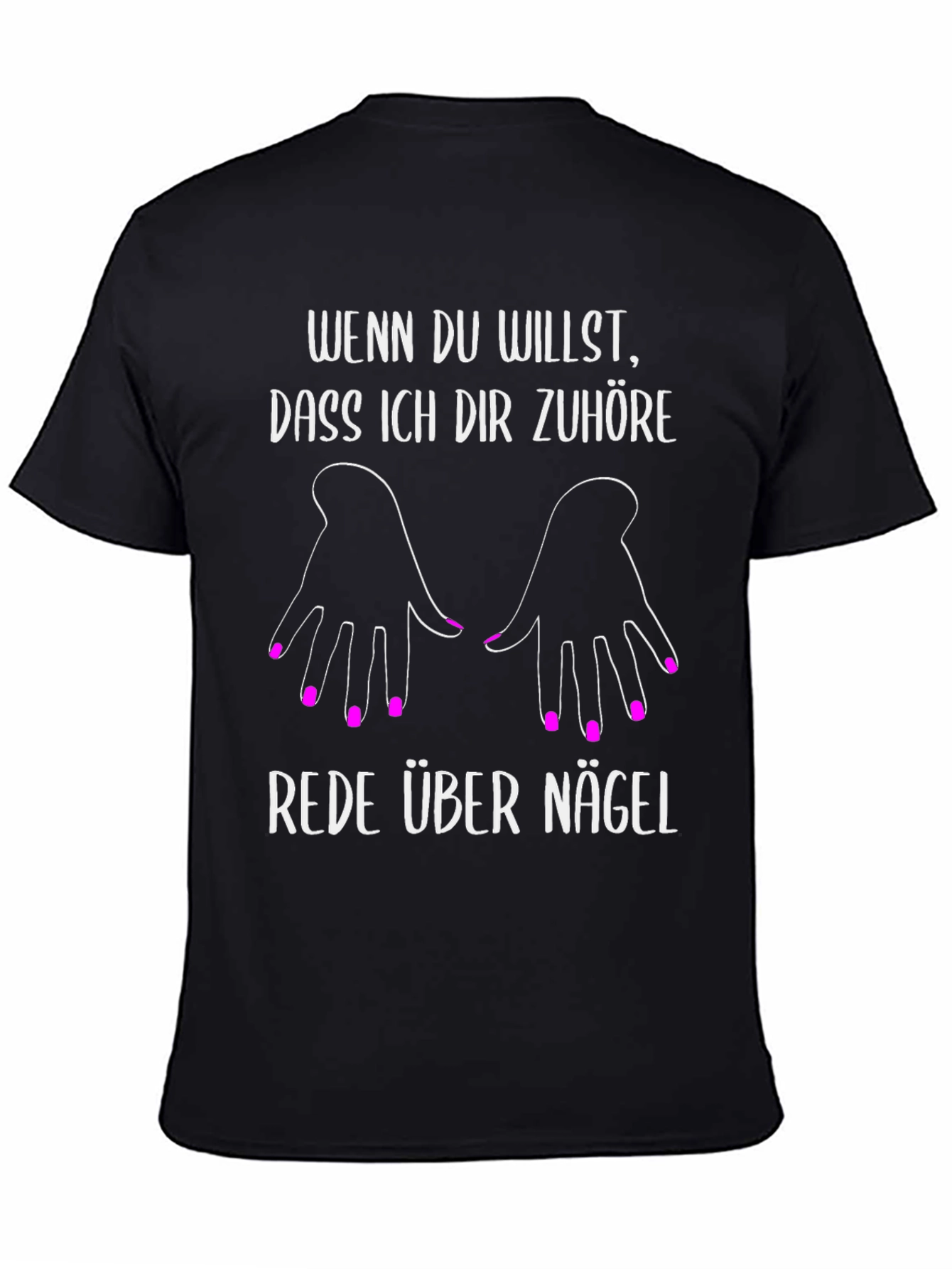 Black Funny German Nail T-Shirt view 4
