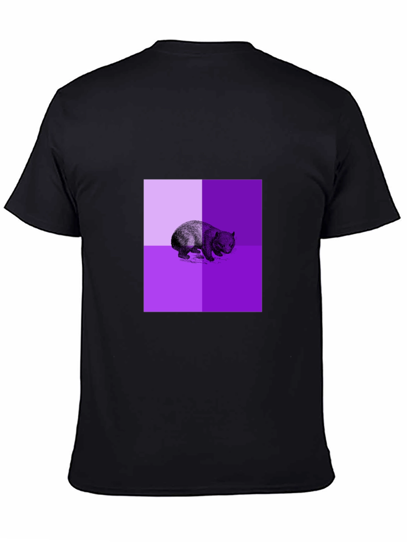 Black Abstract Bear Graphic Black T-Shirt view 4